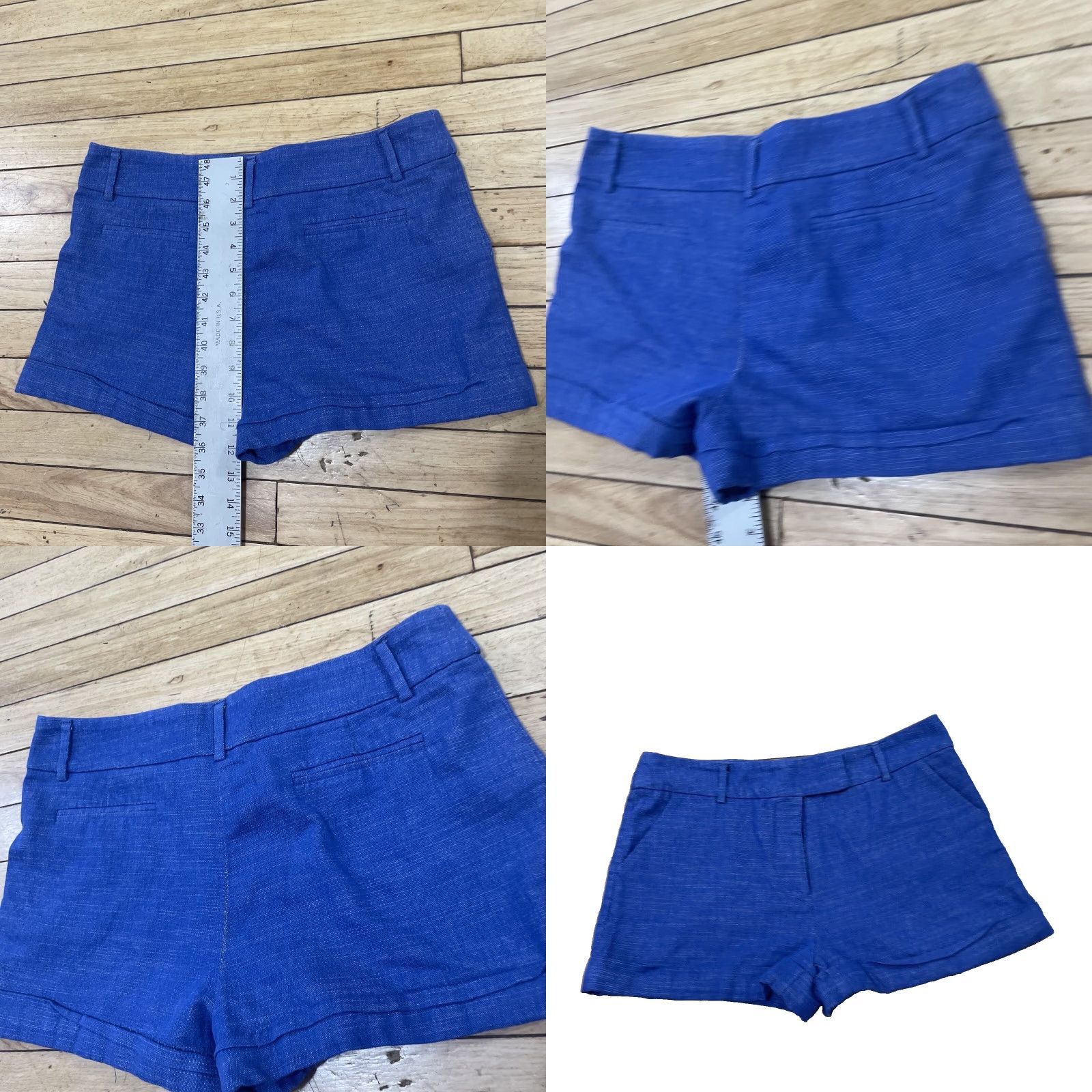 Vintage LOVE...ADY Shorts Women M Blue 1in Inseam Casual Cut-Off Cotton Blend Spandex Stretch USA Made 31x1in XS? Size 32" / US 10 / IT 46 - 8 Thumbnail