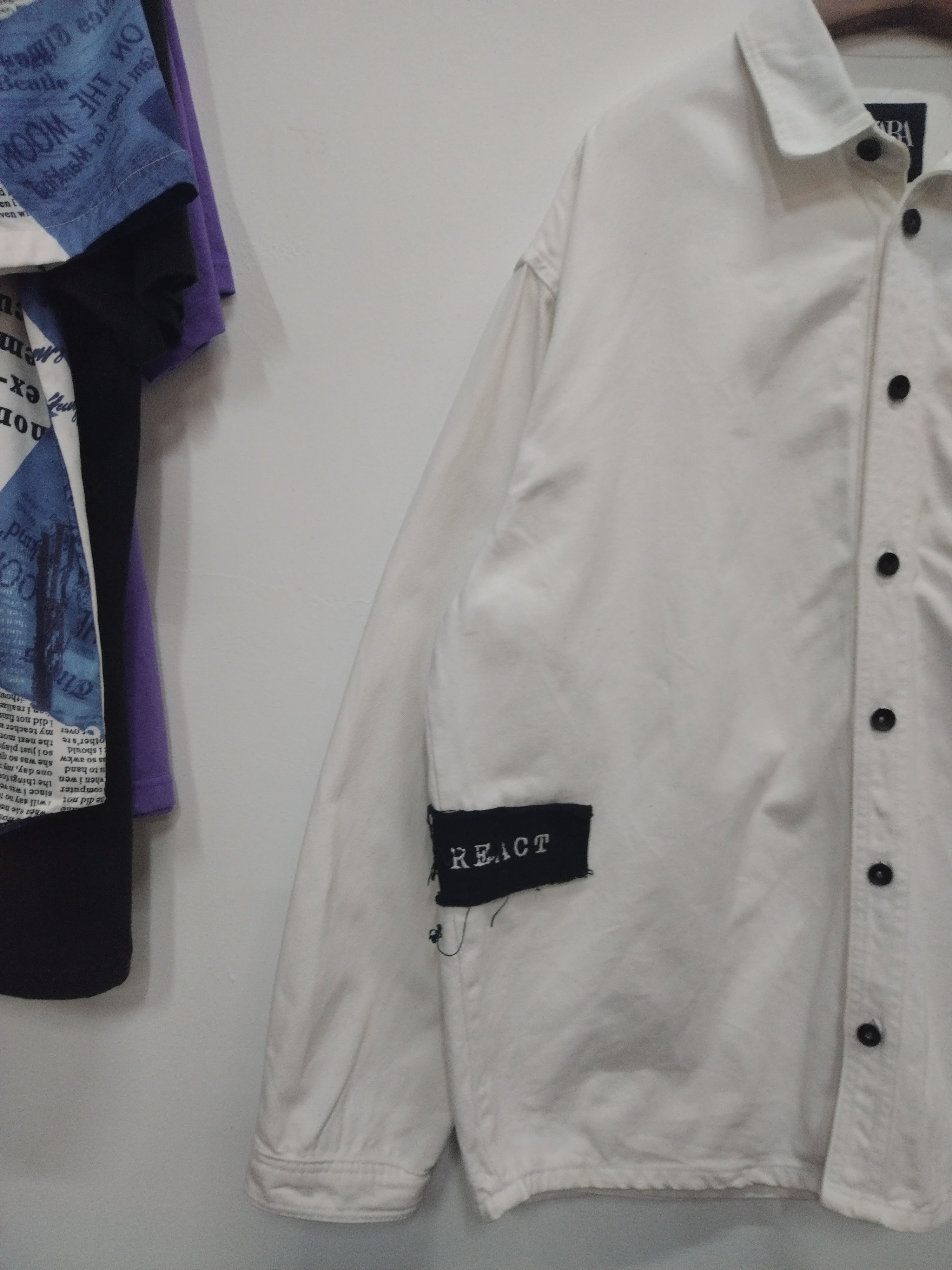 Zara AWESOME STYLO ZARA DENIM JACKET PATCHWORK SCRIPT DESIGN Size US L / EU 52-54 / 3 - 9 Thumbnail