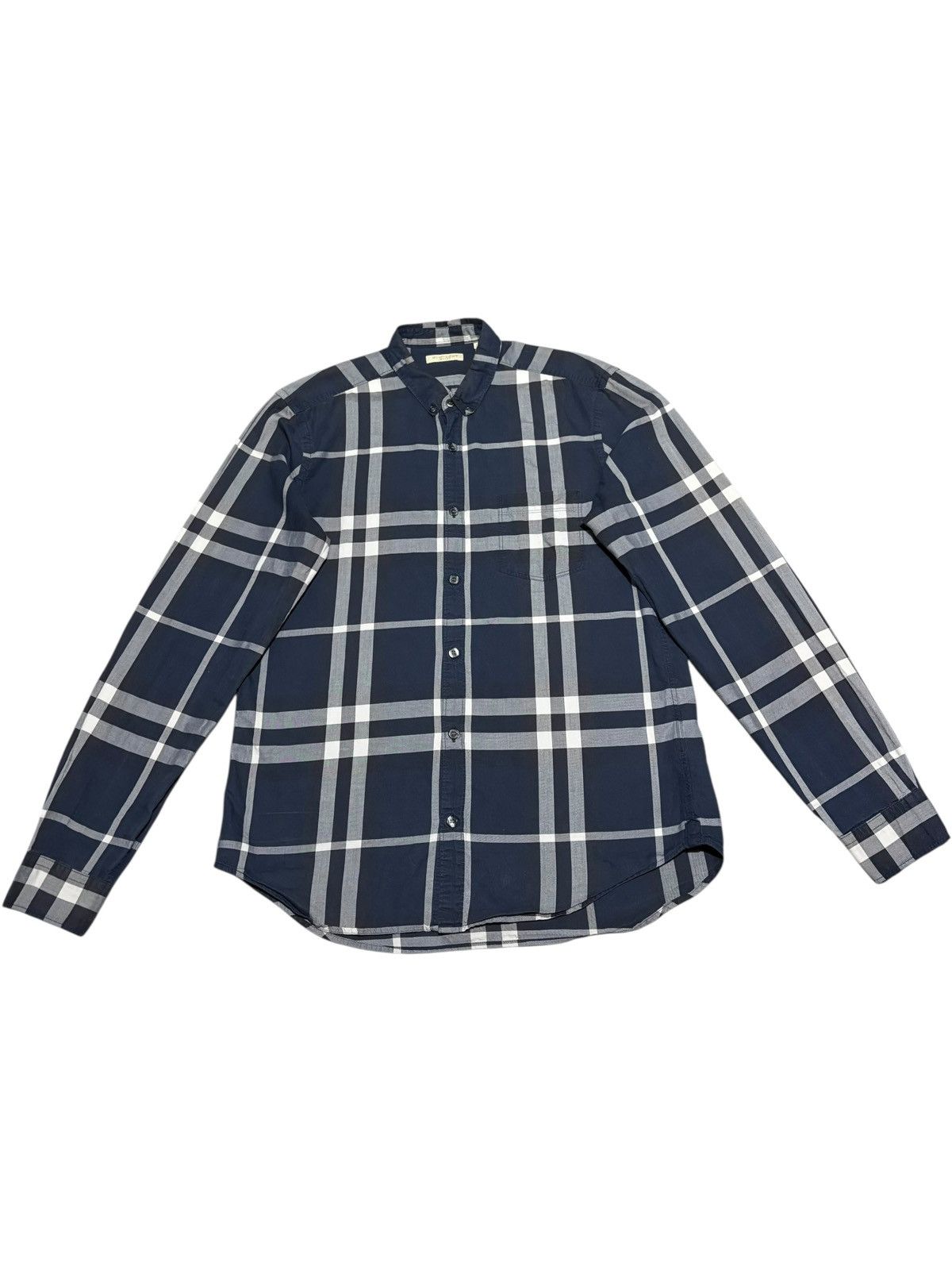 Burberry M Burberry Plaid Blue Gray Checkered Shirt Button up down Size US M / EU 48-50 / 2 - 1 Thumbnail