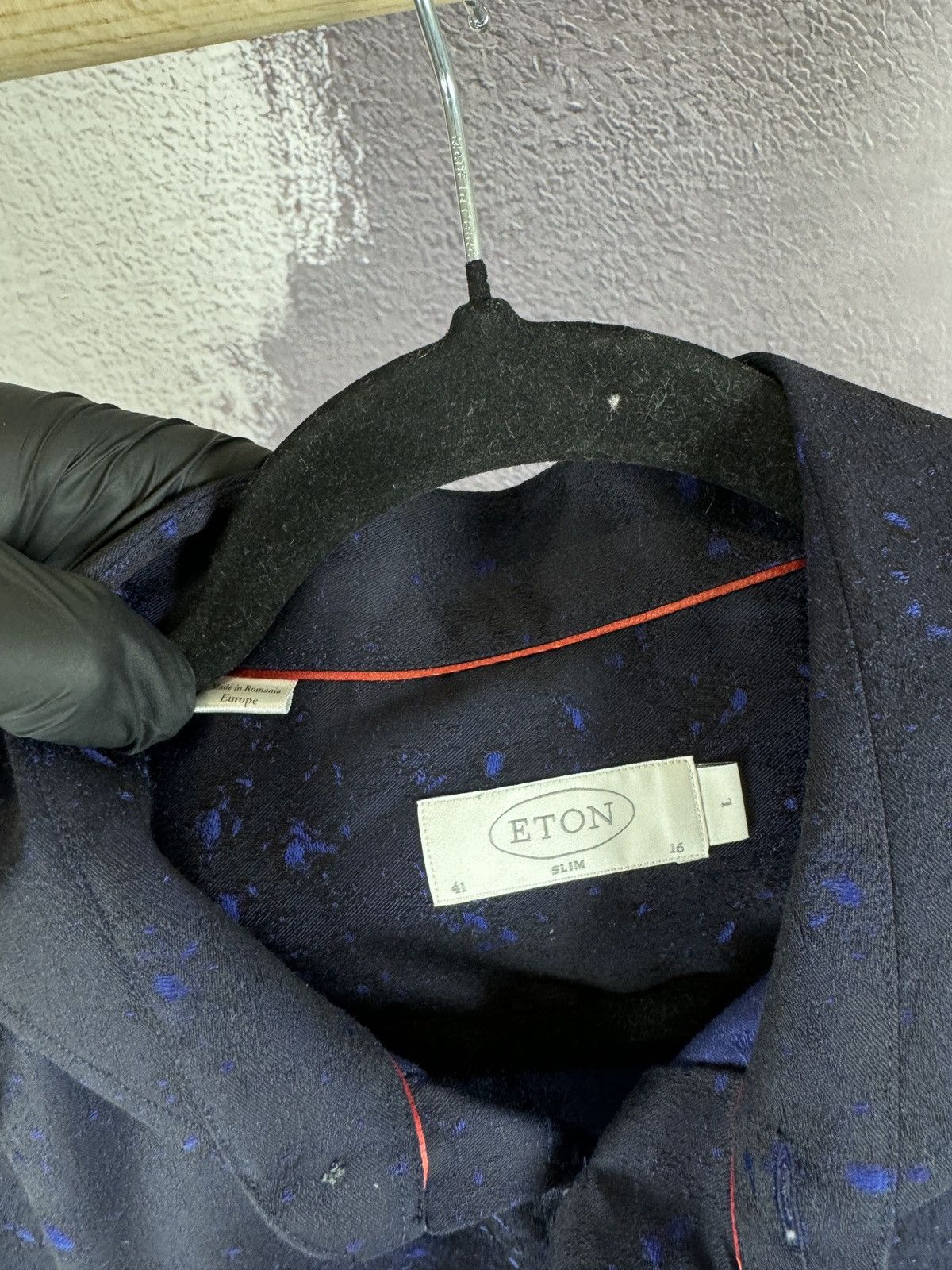 Eton ETON blue spray pattern Brighton long sleeve shirt Size US L / EU 52-54 / 3 - 9 Thumbnail