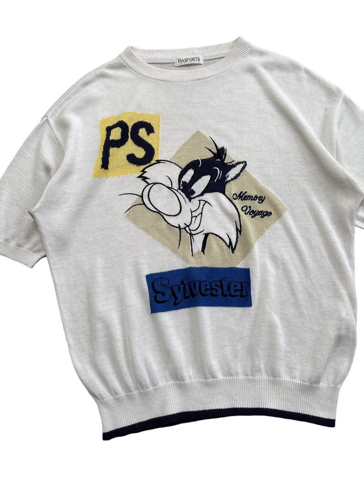 Japanese Brand Vintage 90s Pia Sports X Sylvester Looney Tunes knitwear Size US XL / EU 56 / 4 - 1 Thumbnail
