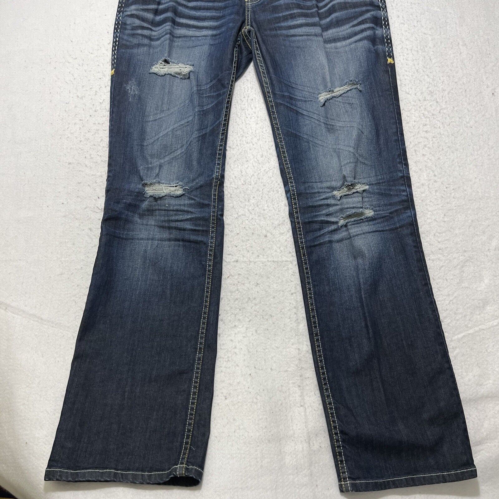 Coogi COOGI Straight Leg Rip Distressed Jeans Embroidery Studded Size 36" / US 14 / IT 50 - 7 Thumbnail