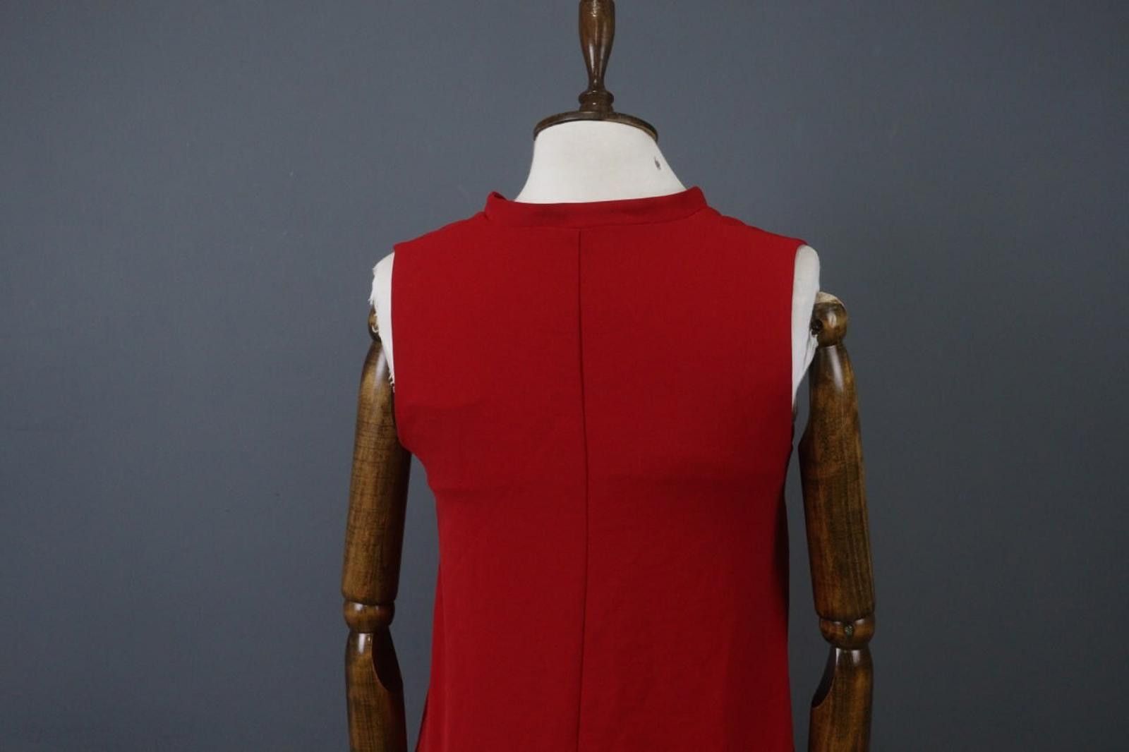 Designer Cop Copine Red Regular Fit Belted Waist Tank Dress Size 36 Size M / US 6-8 / IT 42-44 - 9 Thumbnail