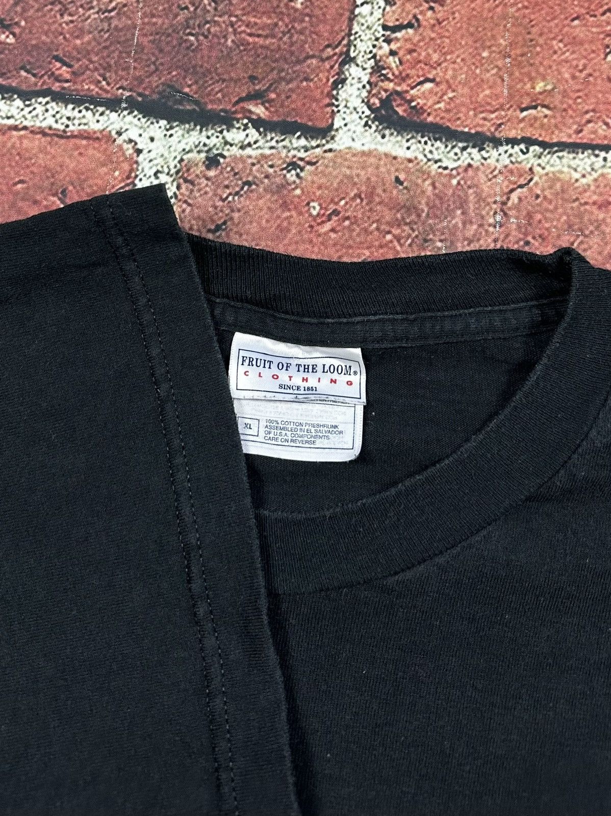 Fruit Of The Loom × Vintage Vintage Black Blank Tee Shirt Short Sleeve 90s y2k grunge Size US XL / EU 56 / 4 - 4 Thumbnail