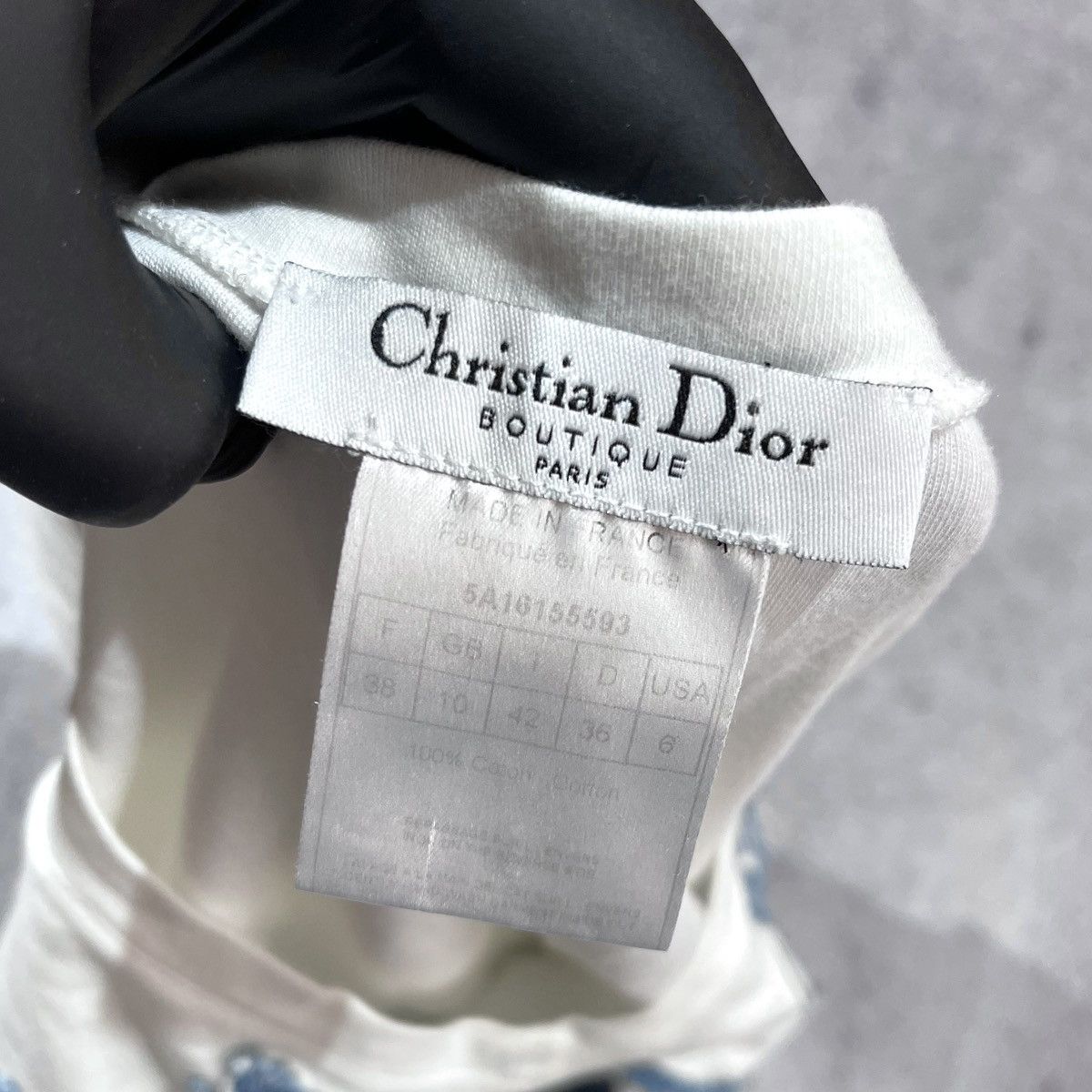 Christian Dior Monsieur × Vintage Vintage Christian Dior Tee with Denim Application of Roses Size M / US 6-8 / IT 42-44 - 4 Thumbnail