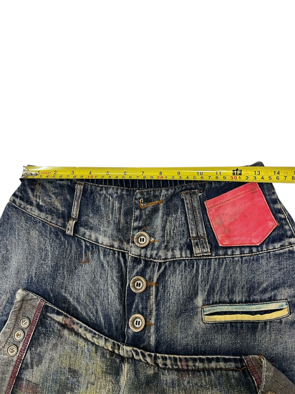 Japanese Brand Vintage Y2K Japanese Sick Artwork Denim Double Layer Jeans Size US 28 / EU 44 - 9 Thumbnail