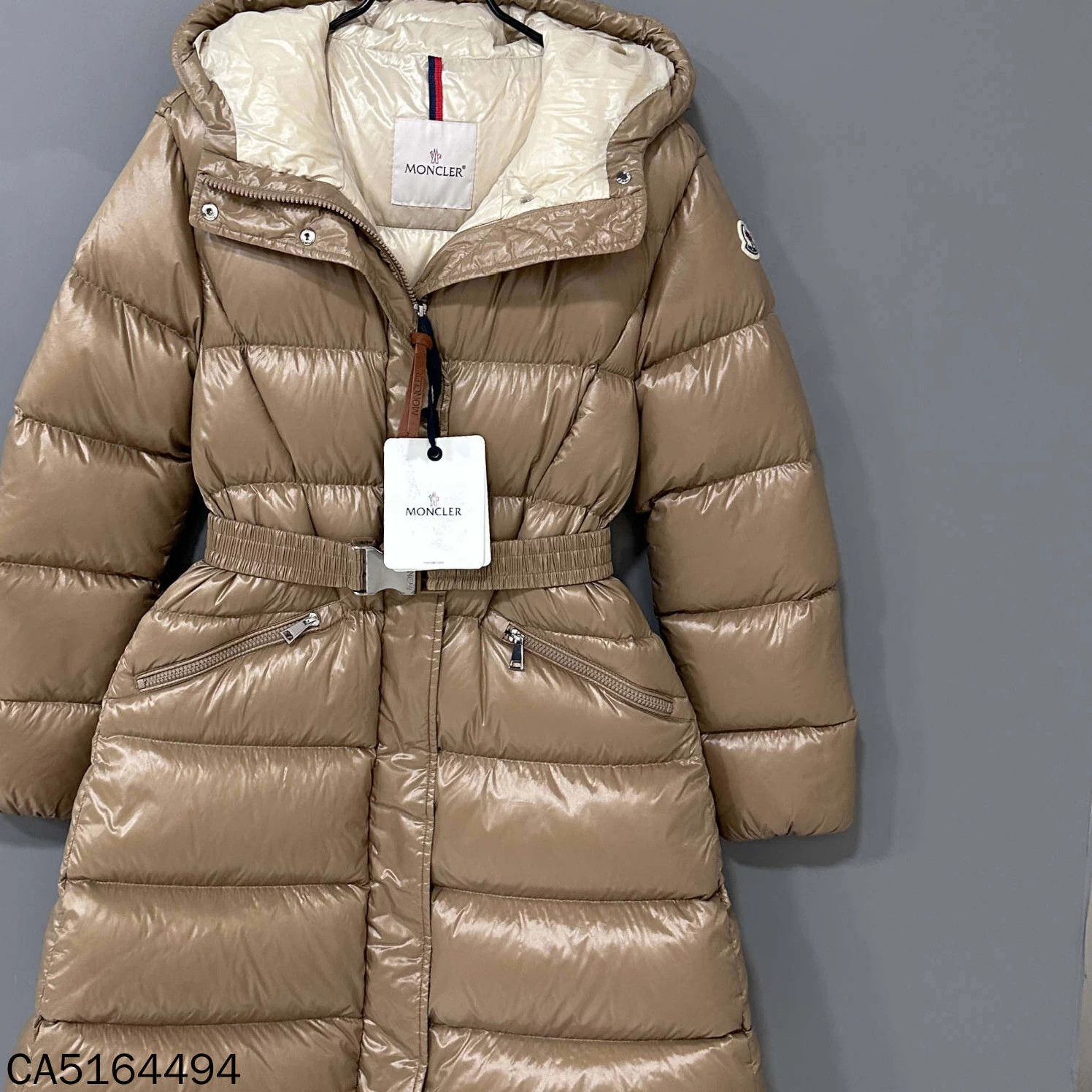 Moncler Moncler Bellevue Gold Brown Waist-Cinched Long Down Coat Size S / US 4 / IT 40 - 2 Thumbnail