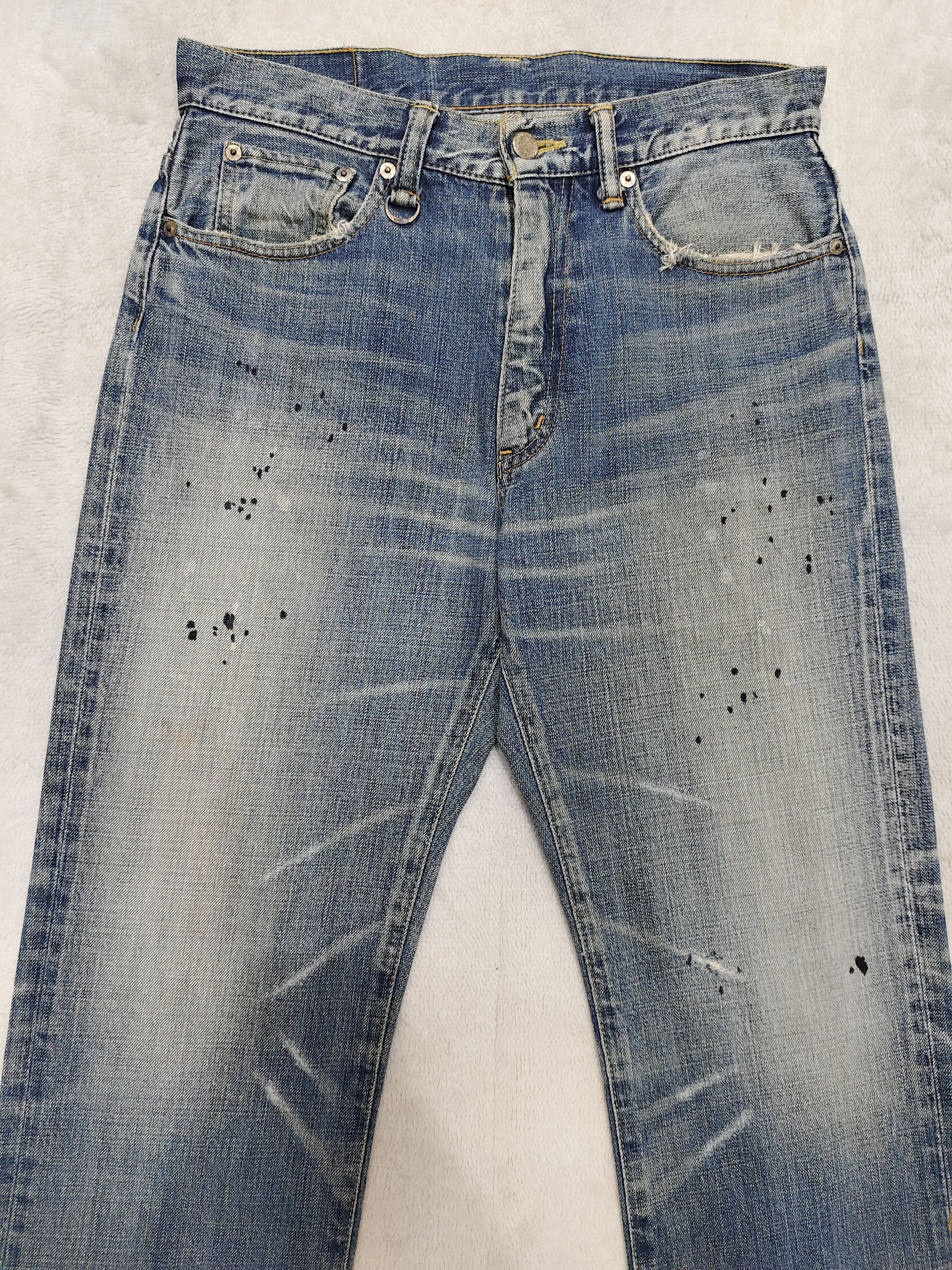 Sophnet. 00s Sophnet🇯🇵 Paint Splatter Fade Distressed Buckle Jeans Size US 30 / EU 46 - 2 Thumbnail