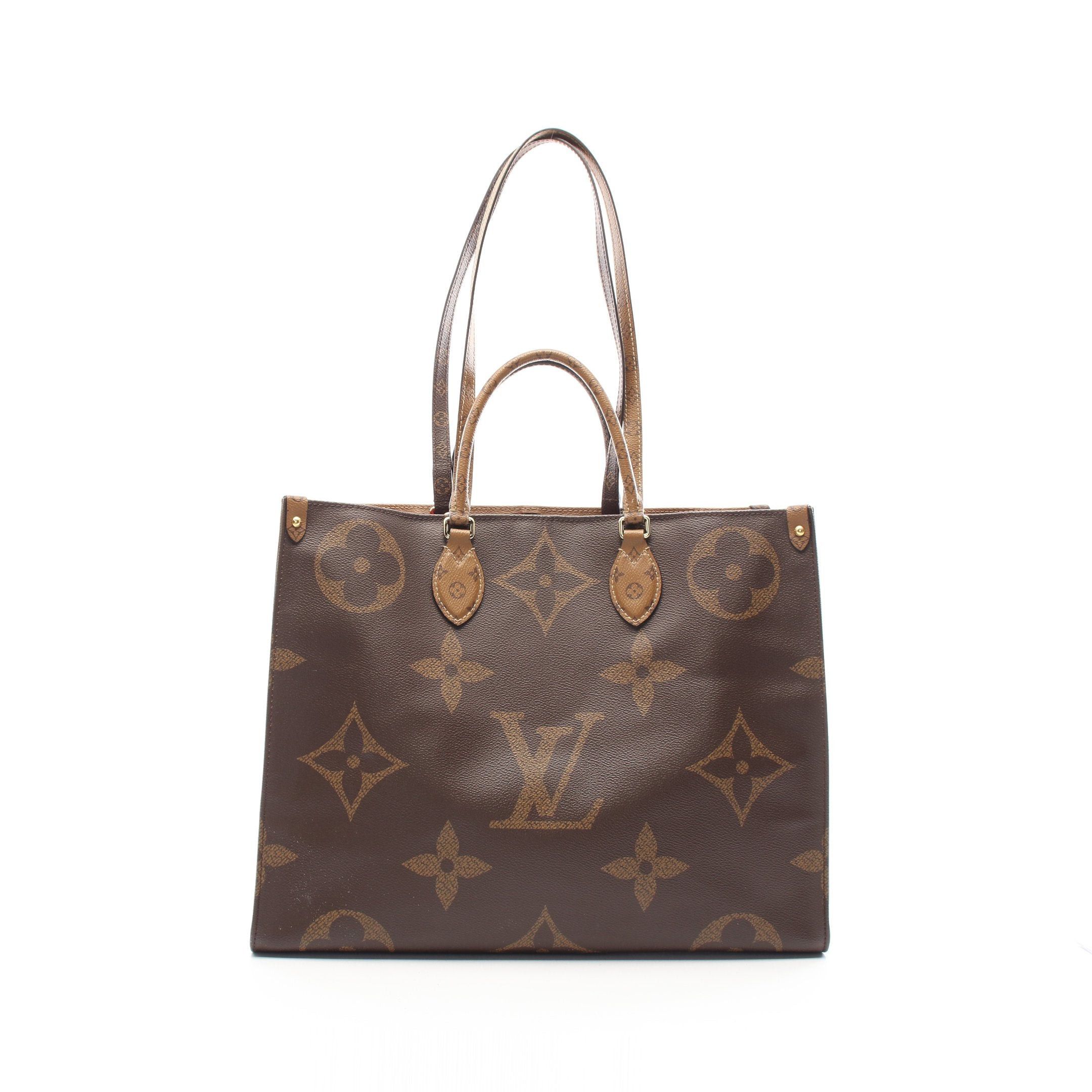 Louis Vuitton Louis Vuitton On-The-Go Gm Monogram Giant Reverse Shoulder Bag Tote Brown Beige Size ONE SIZE - 1 Thumbnail