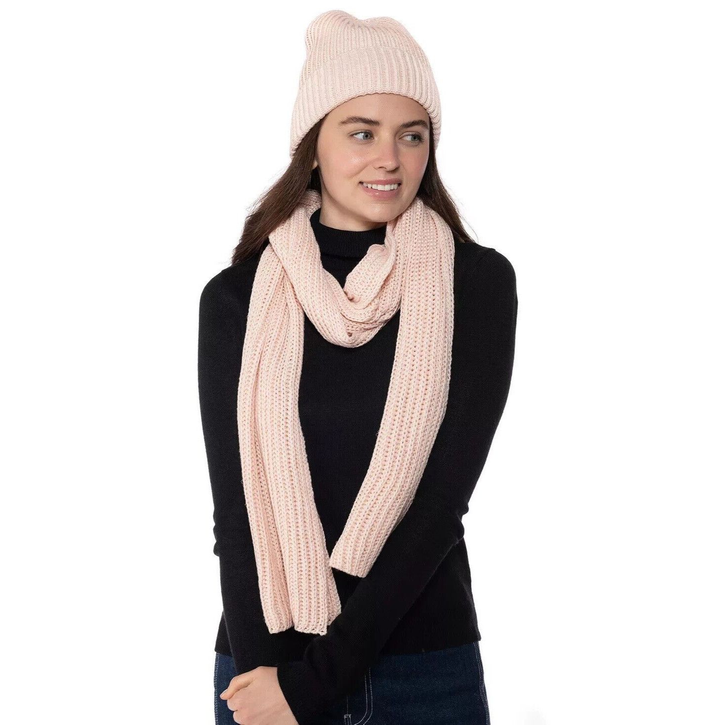 Other Style & Co Women's Solid Shine Ribbed Scar and Beanie Combo, Size ONE SIZE - 1 Thumbnail