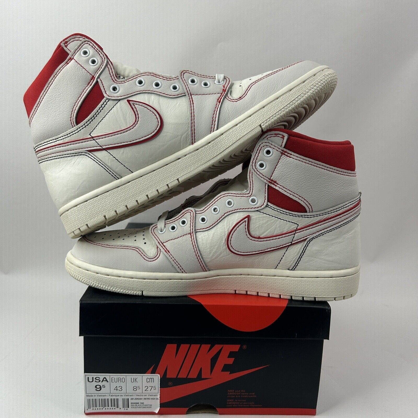 Nike Nike Air Jordan 1 High OG “Phantom/Gym Red” 2024 Size US 9.5 / EU 42-43 - 3 Thumbnail