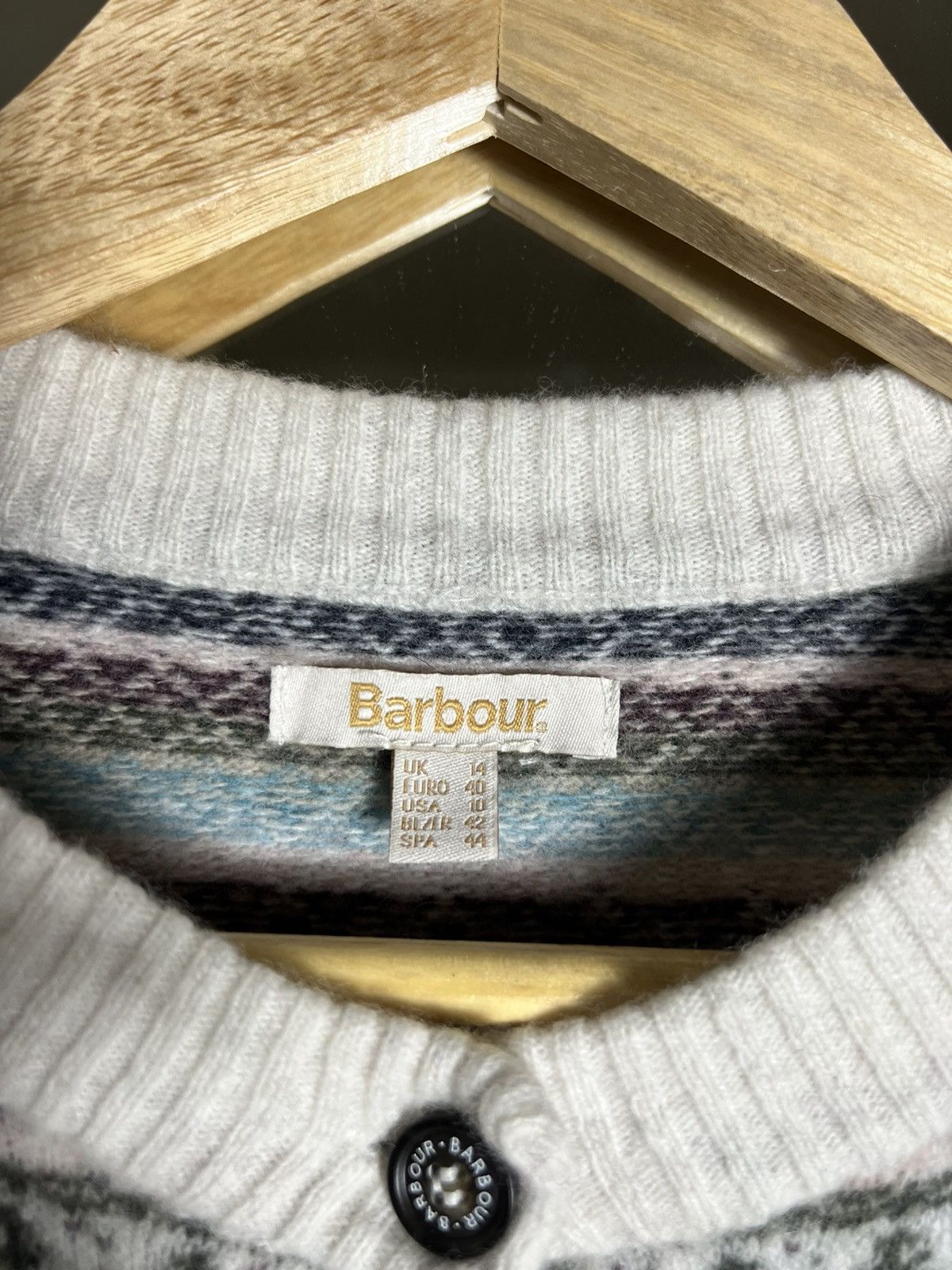 Barbour Vintage Barbour Women’s Wool Fair Isle Knit Cardigan Sweater Size M / US 6-8 / IT 42-44 - 5 Thumbnail