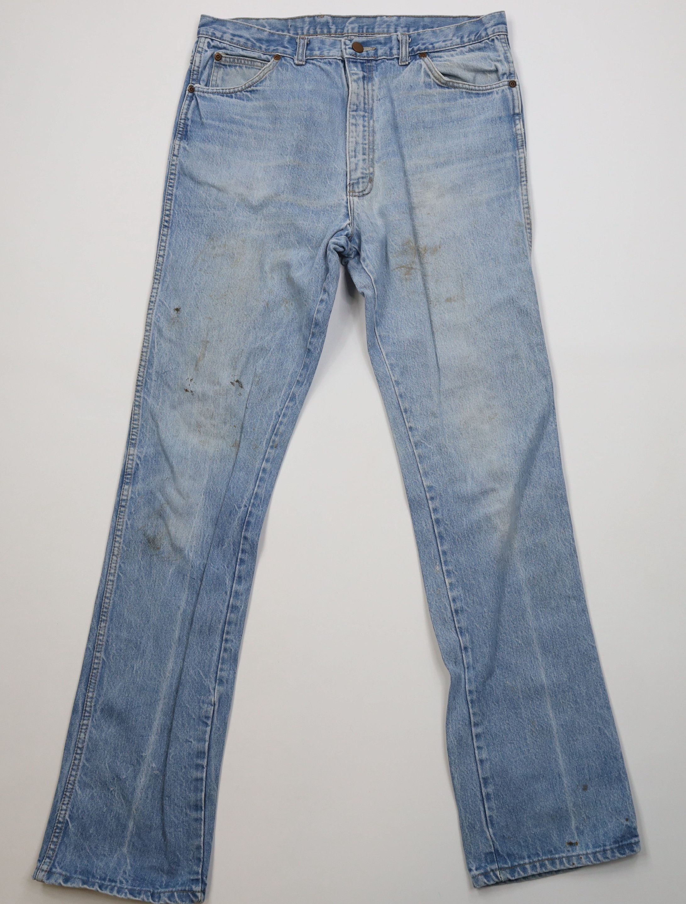 Vintage Vintage 70s Streetwear Straight Leg Denim Jeans Blue USA Size US 34 / EU 50 - 1 Thumbnail