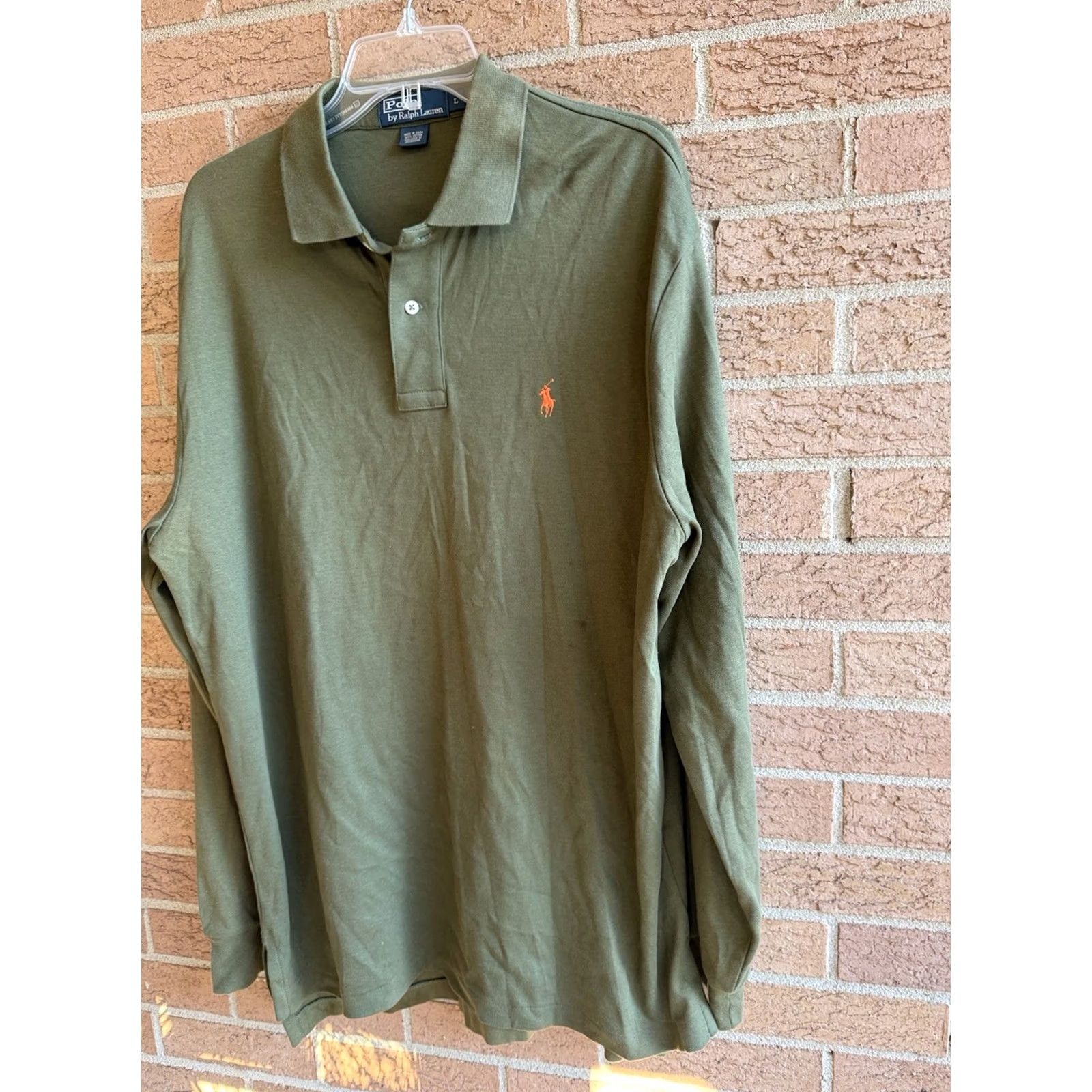 Ralph Lauren VINTAGE Polo Ralph Lauren Shirt Men Large Green Orange Pony Polo Collared Sweater Zip Crewneck Ski Preppy Size US L / EU 52-54 / 3 - 3 Thumbnail