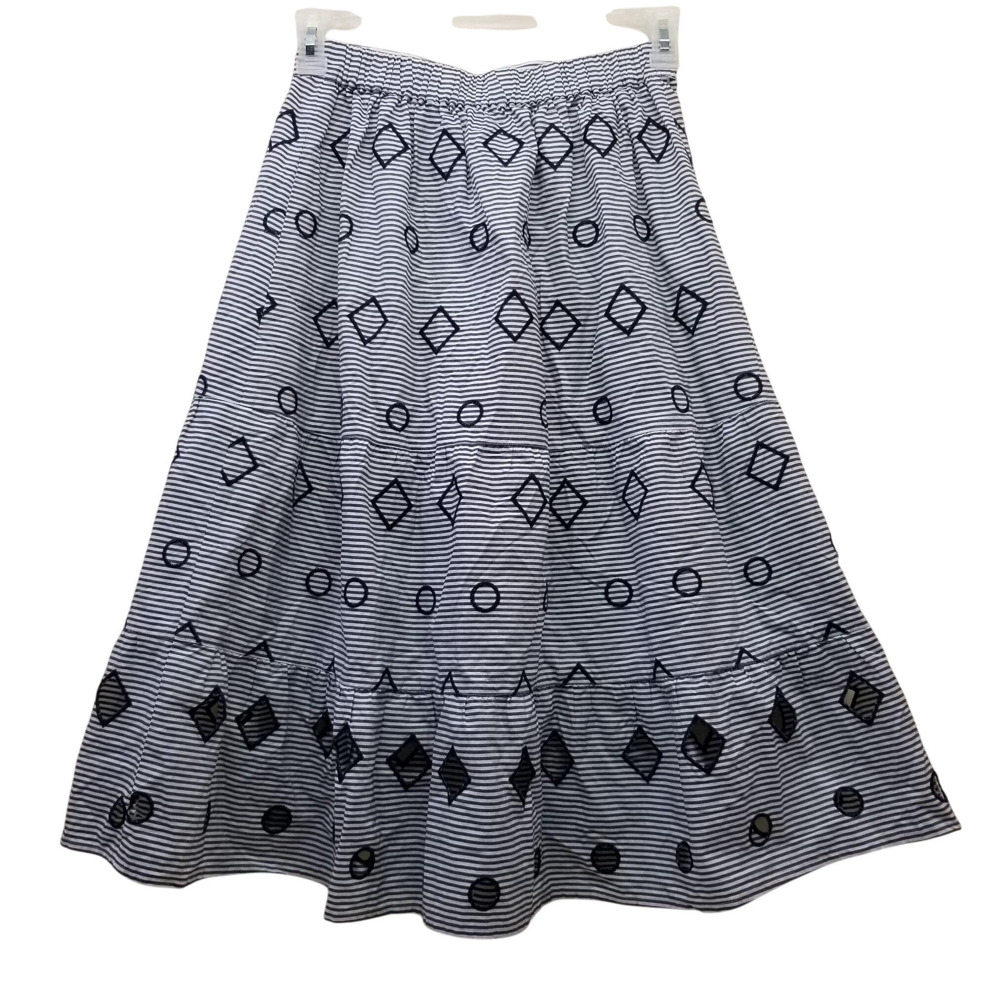 Madewell Madewell S Blue White Stripe Tiered Skirt Nautical Coastal E Size 27" / US 4 / IT 40 - 2 Thumbnail
