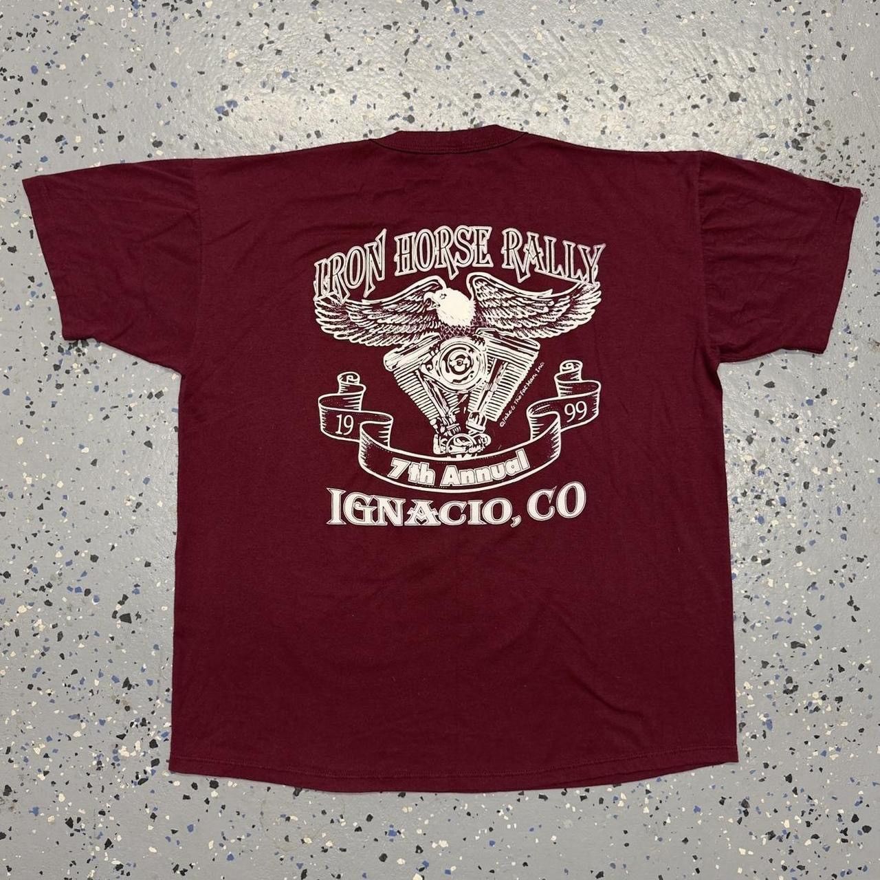 Russell Athletic × Vintage Vintage 90s Russell Athletic Iron Horse Rally Sturgis Shirt Size US XL / EU 56 / 4 - 2 Thumbnail