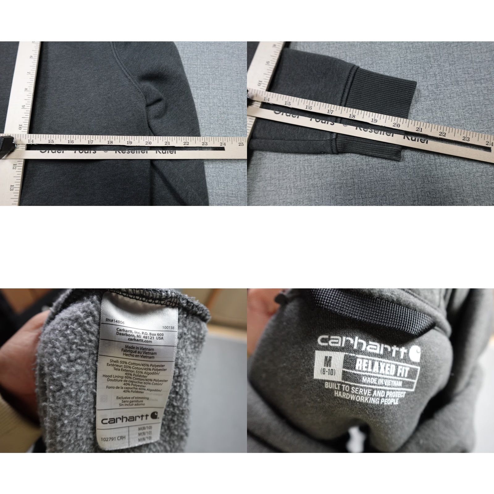 Carhartt Carhartt Sweatshirt Womens M Gray Pullover Hooded Logo Fleece Soft Outdoor Activewear Sweatshirt Women Adult Medium Gray Carhartt Logo) Size M / US 6-8 / IT 42-44 - 8 Thumbnail