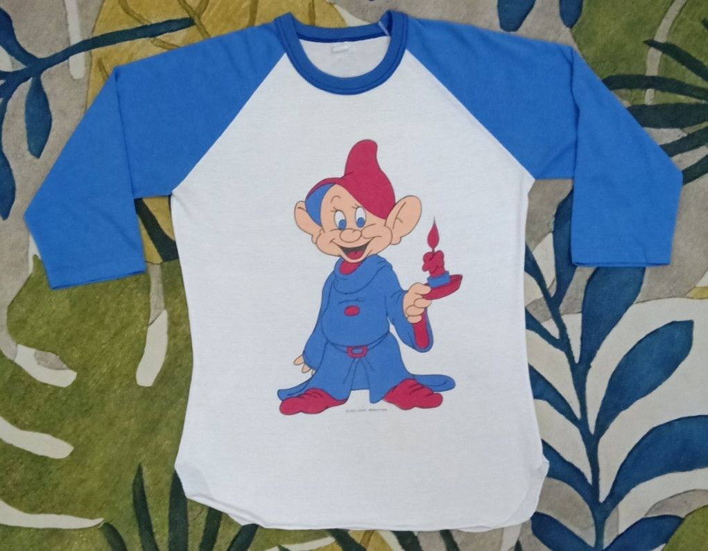 Cartoon Network × Disney × Vintage Vintage 70s Snow White Dopey Raglan T-shirt Size S / US 4 / IT 40 - 3 Thumbnail