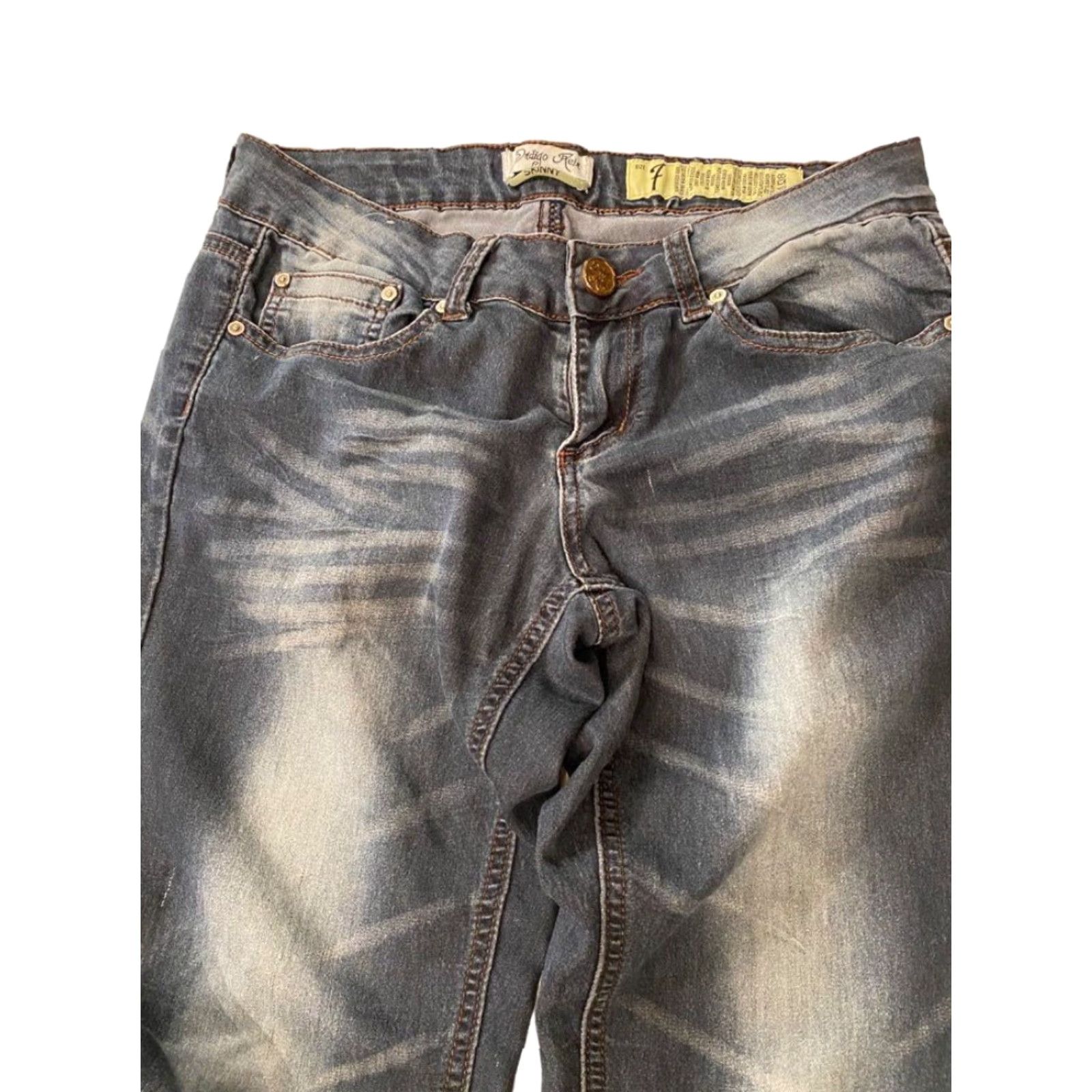 Vintage Indigo Rein Jeans Skinny Lightweight Stretch Junior Women's Size 7 30" Inseam Blue Size 28" / US 6 / IT 42 - 3 Thumbnail