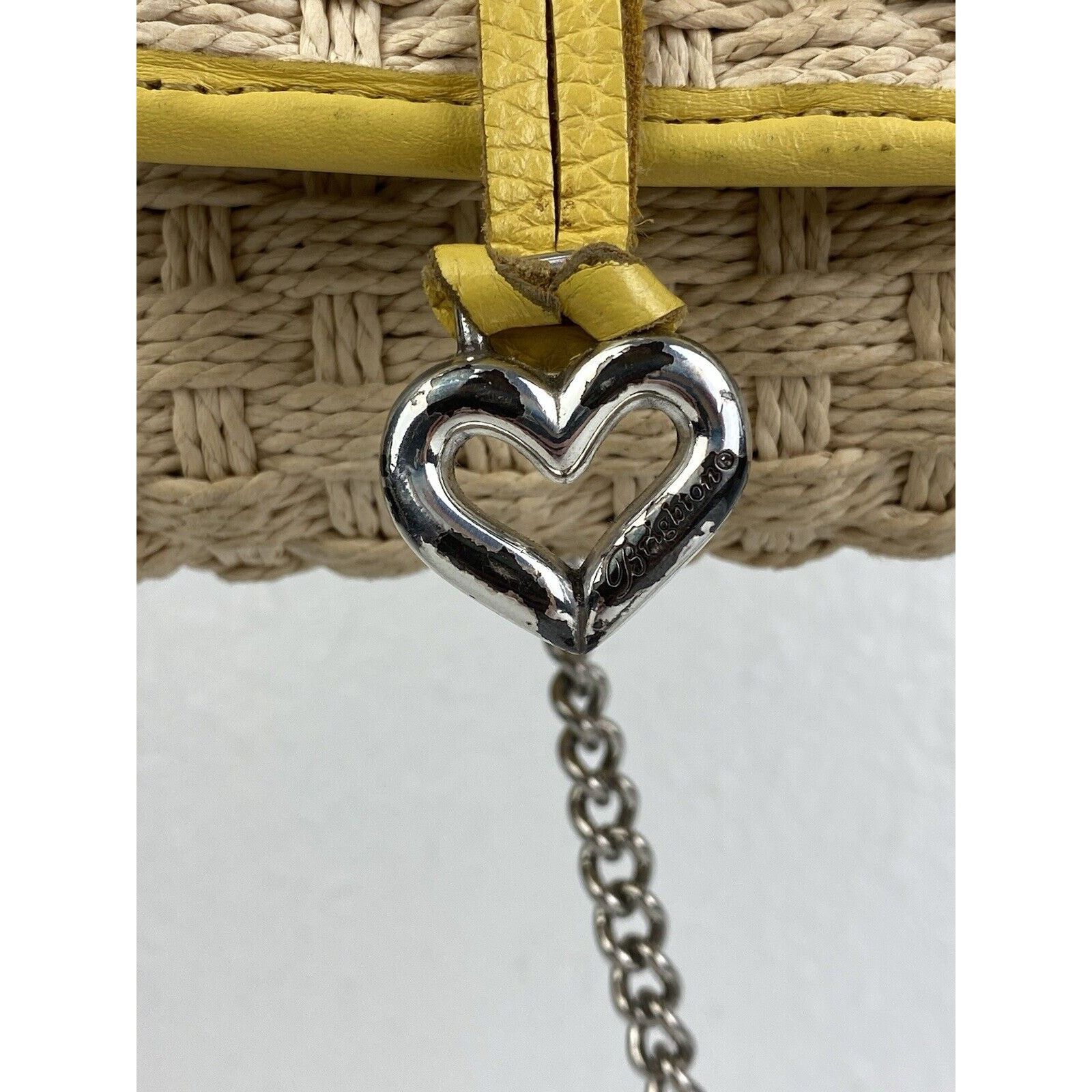 Brighton VTG BRIGHTON Straw Bag Yellow Leather Lined Purse Raffia Size ONE SIZE - 3 Thumbnail