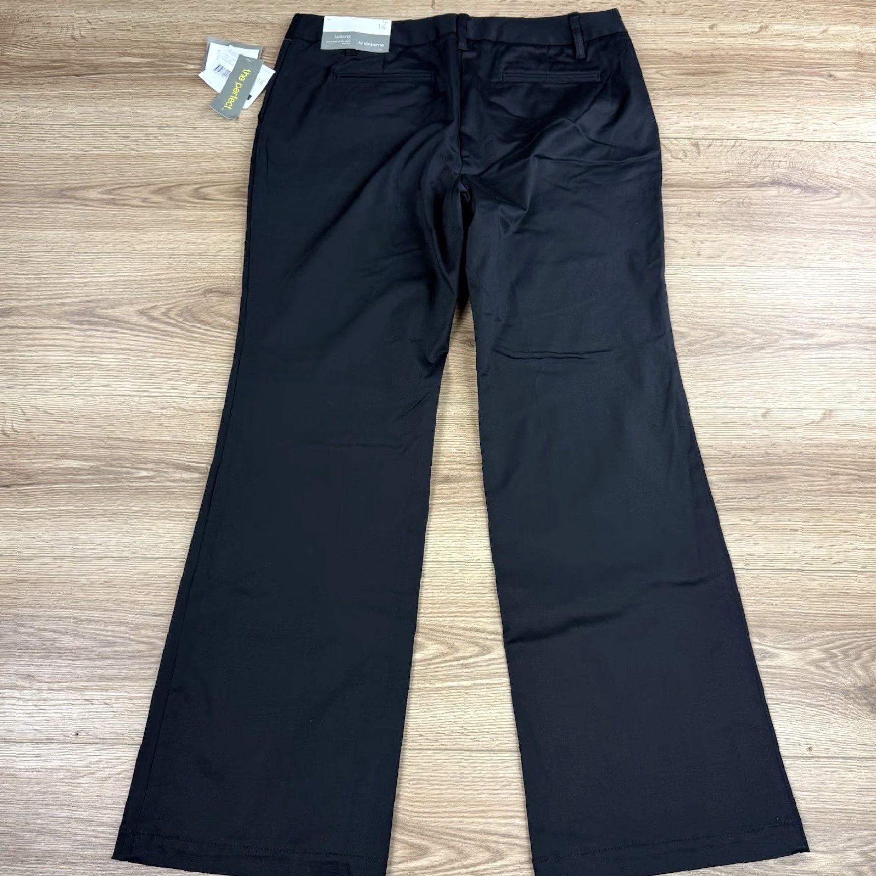 Liz Claiborne Liz Claiborne Pants Women 14 Black Dress Pants Wide-Leg Stretch Sloane Low Waist Regular Size 36" / US 14 / IT 50 - 8 Thumbnail