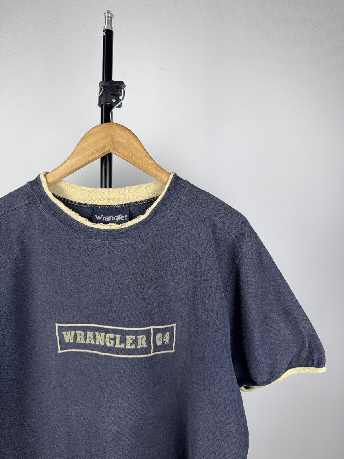 Vintage × Wrangler Wrangler 90s Faded T-Shirt Vintage Big Logo Men’s Blue Size US XL / EU 56 / 4 - 2 Thumbnail