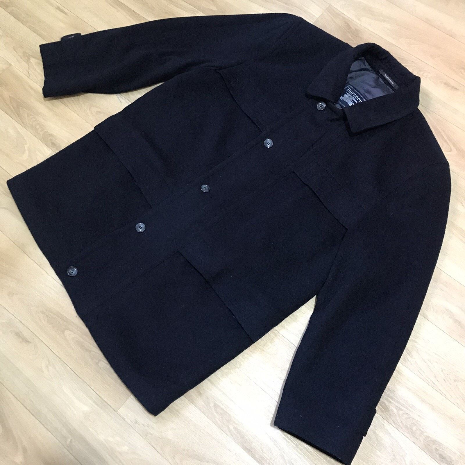 Burberry vintage burberry coat jacket wool overcoat men's blue navy Size US M / EU 48-50 / 2 - 1 Thumbnail