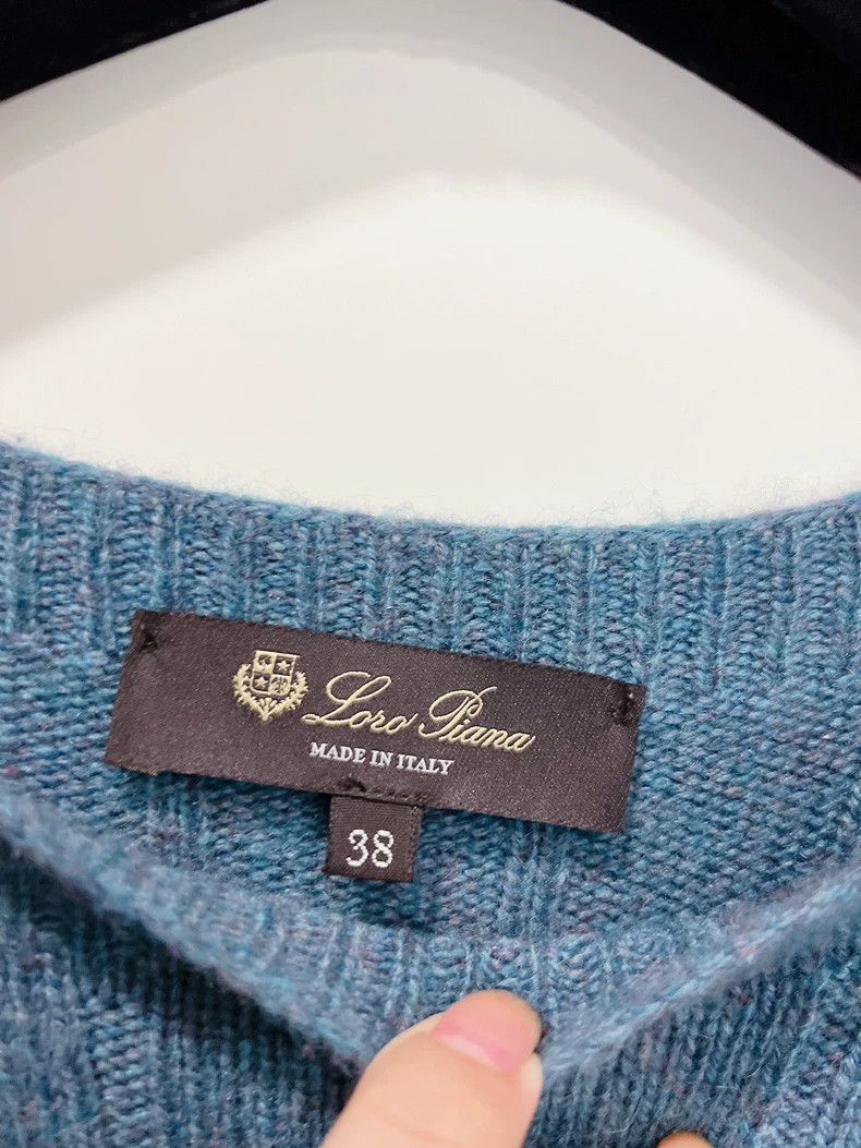 Loro Piana LORO PIANA Peacock blue cashmere knit sweater top Size M / US 6-8 / IT 42-44 - 7 Thumbnail