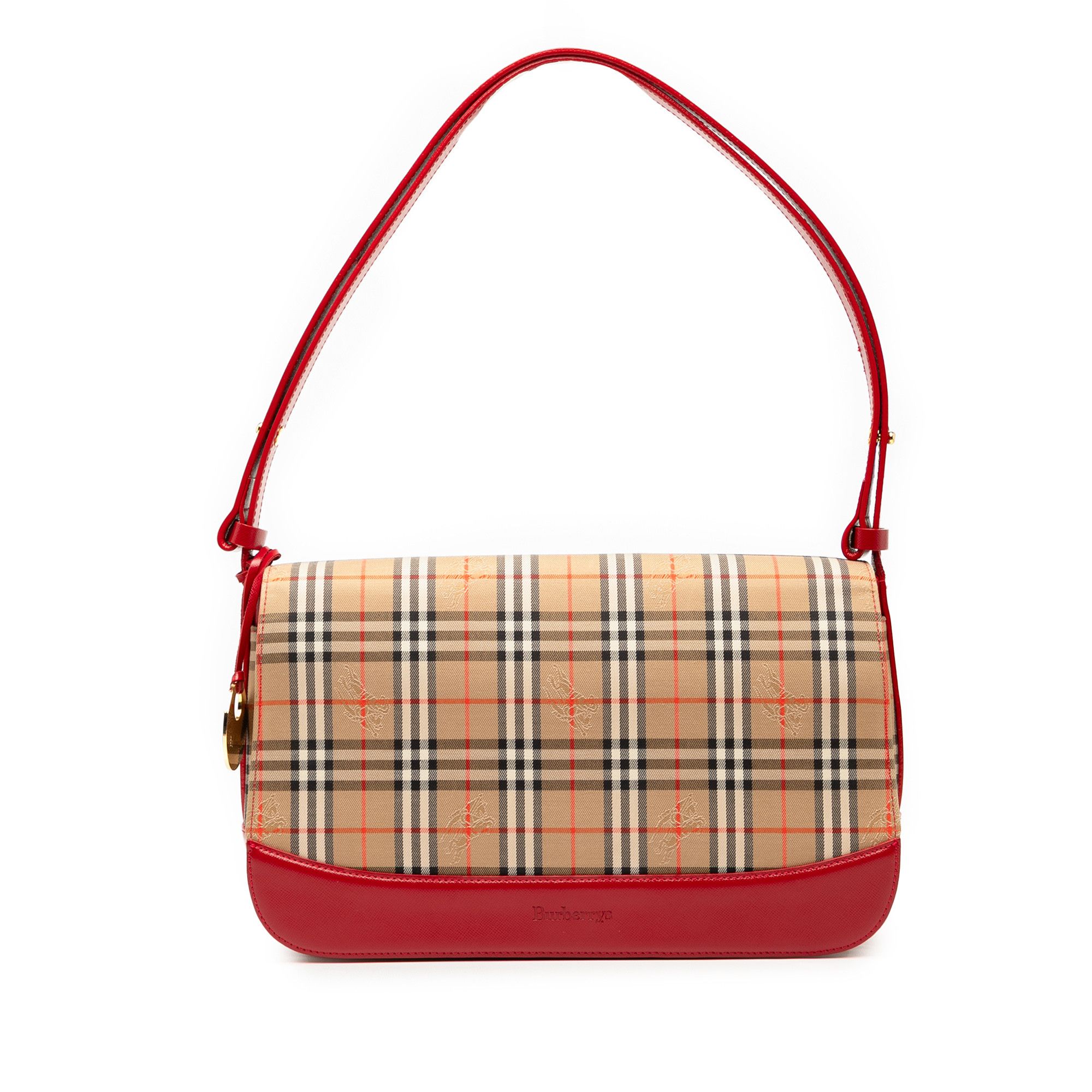 Burberry BURBERRY Nova Check Blue Label Shoulder Bag Wool Brown