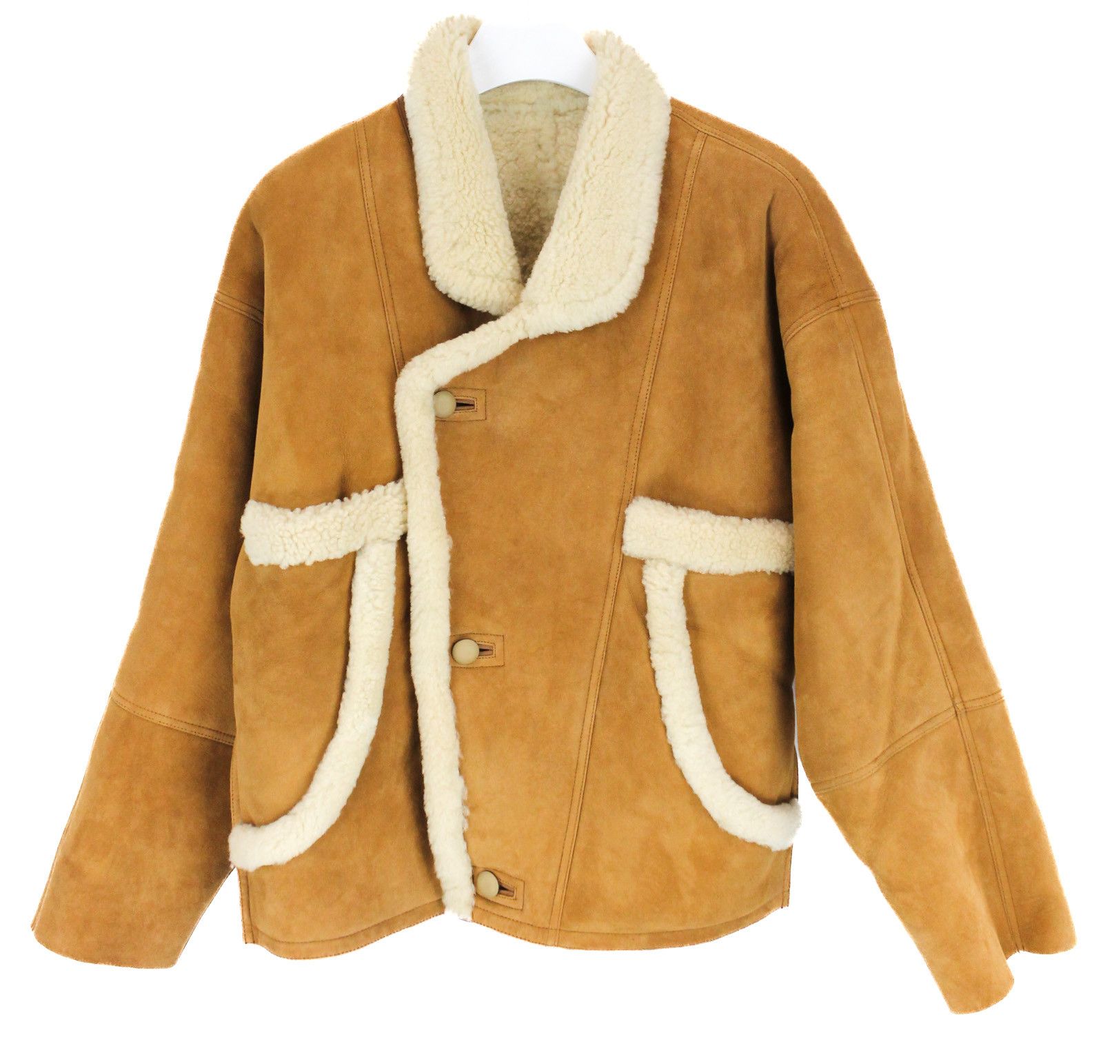 Sandro SANDRO Royal Jacket Women's LARGE Shearling Button Up Polo Size L / US 10 / IT 46 - 1 Thumbnail