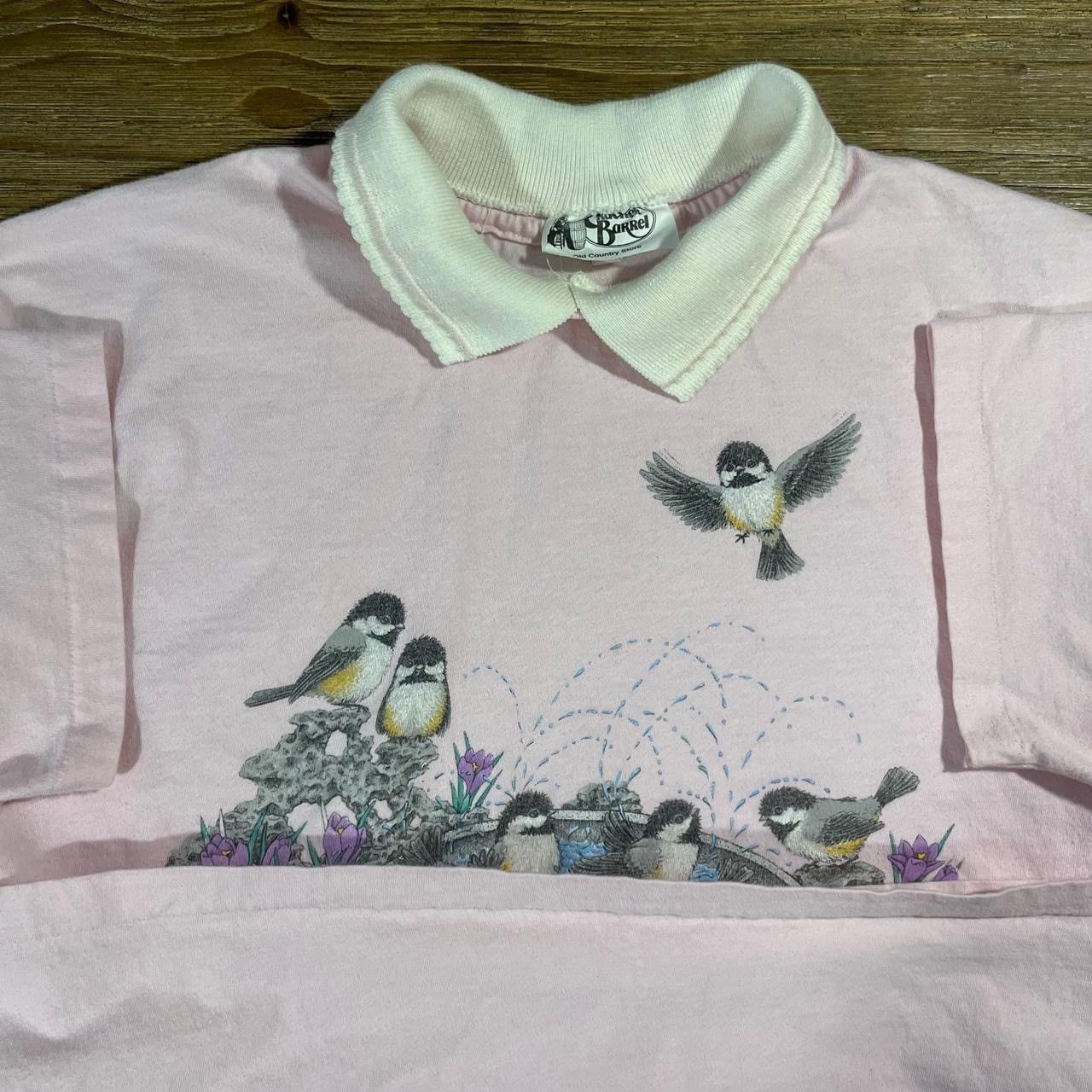 Vintage Vintage 90’s Chickadee Bird Bath T-Shirt Size US XL / EU 56 / 4 - 4 Thumbnail
