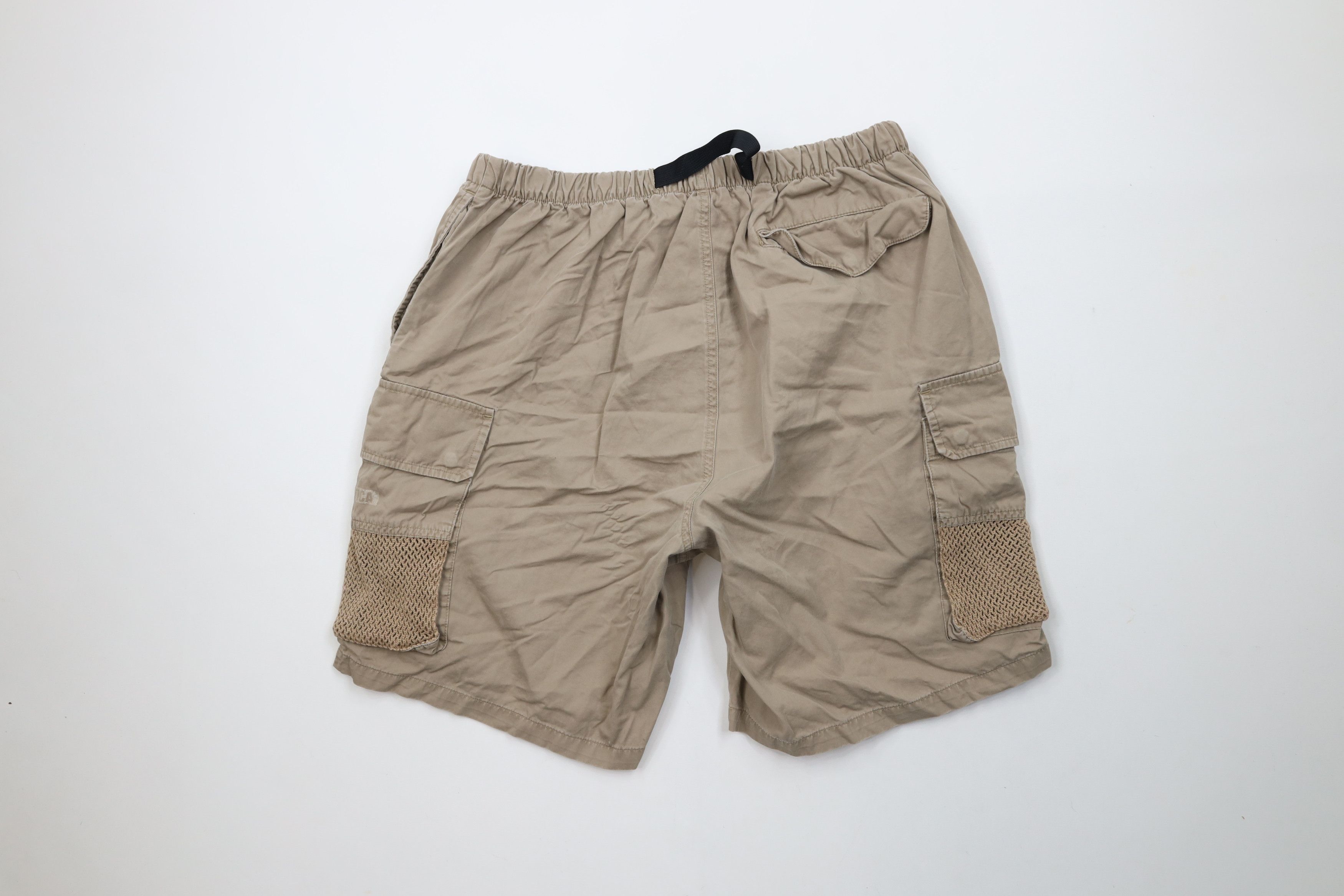 Nautica × Vintage Vintage 90s Nautica Spell Out Belted Mesh Cargo Shorts Beige Size US 34 / EU 50 - 12 Thumbnail