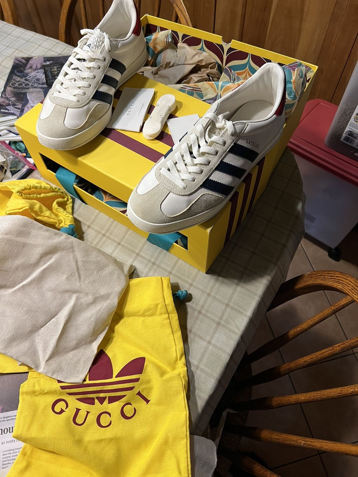 Adidas × Gucci Adidas x Gucci Gazelle White - 9.5 Size US 9.5 / EU 42-43 - 15 Thumbnail