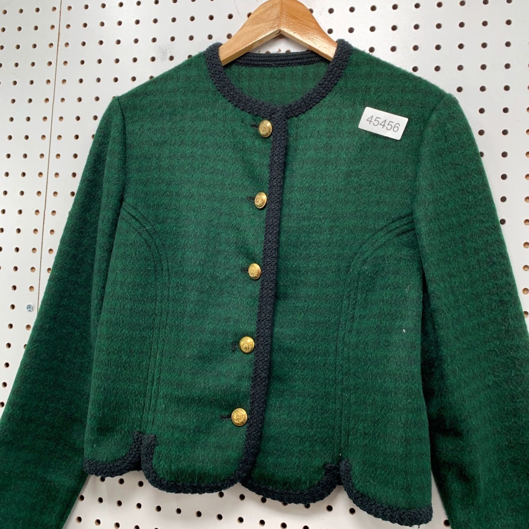 Vintage VINTAGE Gordon Highlanders Cardigan Wool Small Tartan Plaid Trachten Shirt Womens S Green Knit Button Crew Neck Long Sleeve Casual Sweater 90s Size S / US 4 / IT 40 - 3 Thumbnail