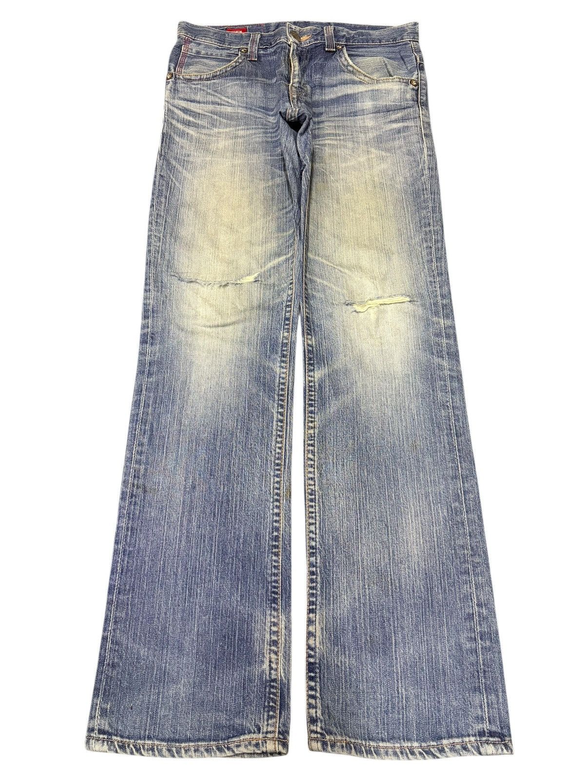 Edwin Vintage Edwin Blue Tripe Faded Wash Distress Loose Jeans Size US 32 / EU 48 - 1 Thumbnail