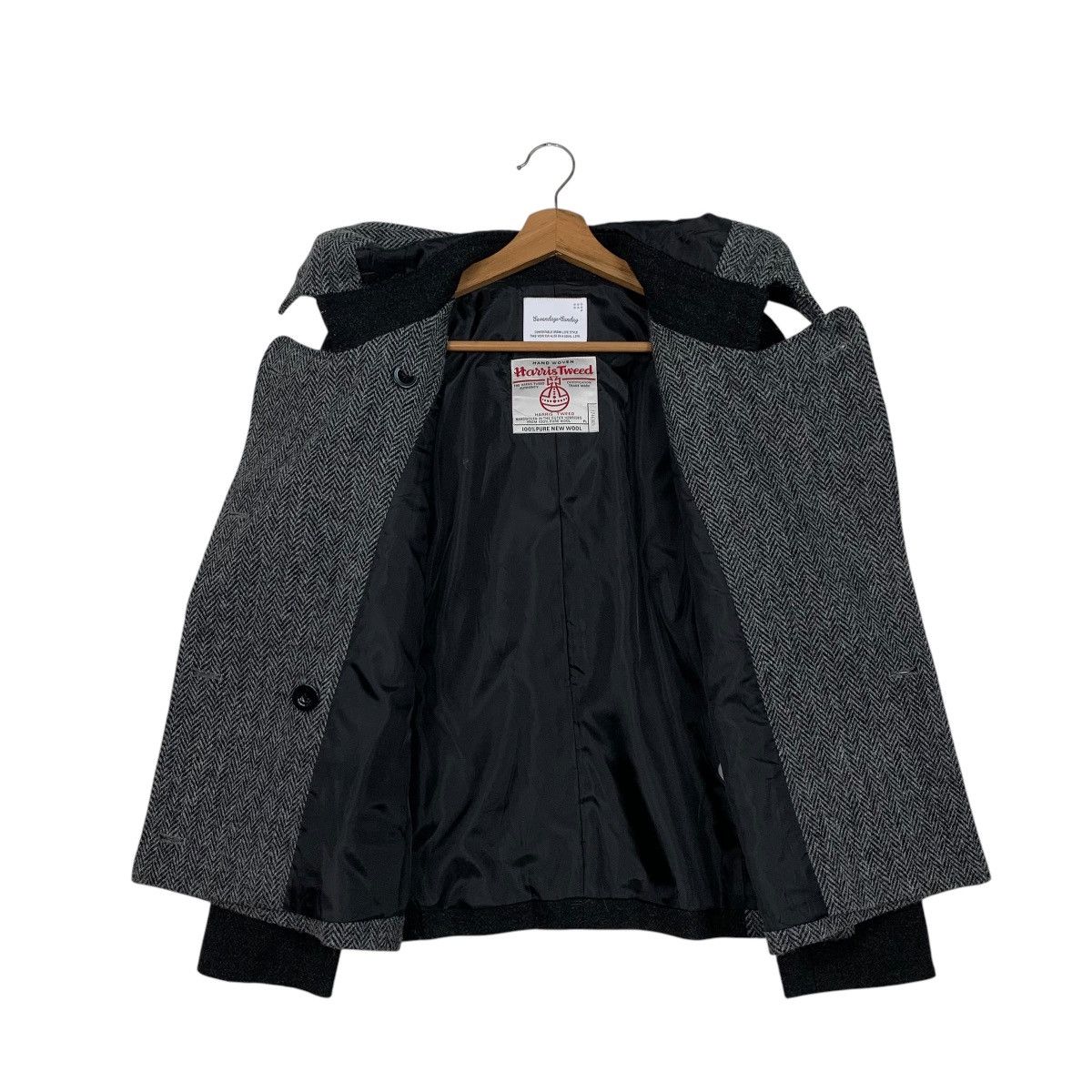 Harris Tweed SEVENDAYS SUNDAY X HARRIS TWEED Herringbone Coat #2596-C117 Size L / US 10 / IT 46 - 11 Thumbnail