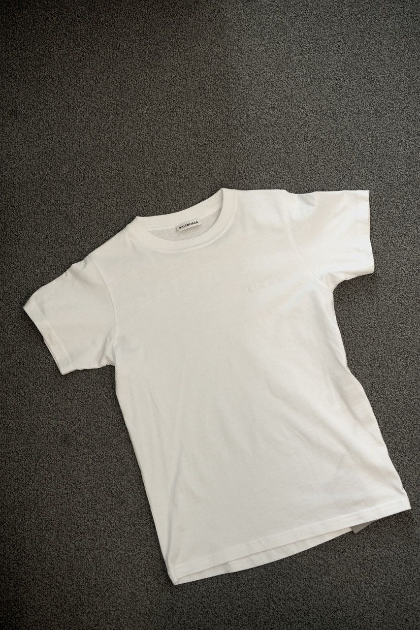 Balenciaga BALENCIAGA T-shirt White 100% Cotton Crew Neck Short Sleeves Size XS / US 0-2 / IT 36-38 - 3 Thumbnail