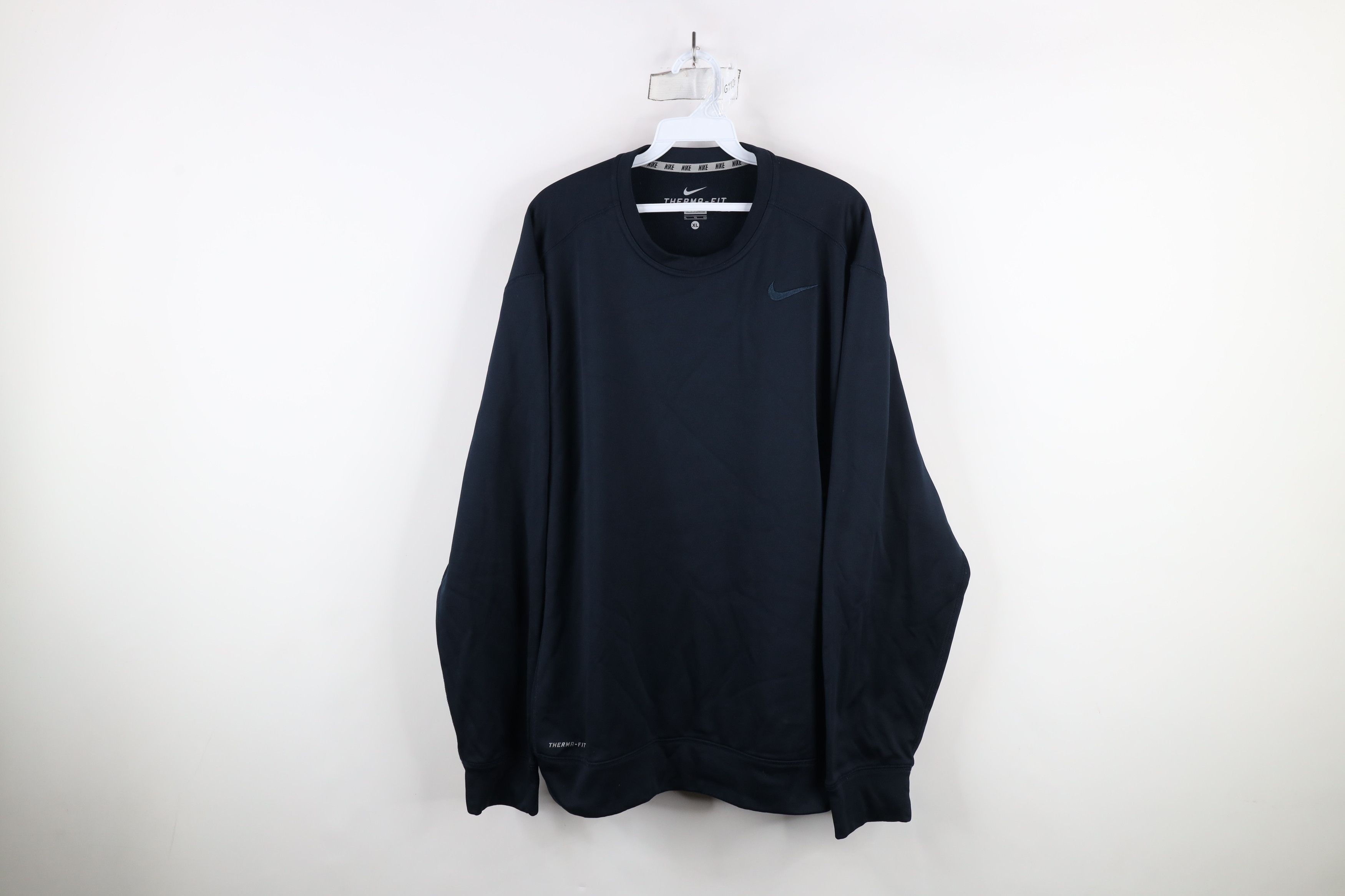 Nike × Vintage Vintage Y2K Nike Therma Fit Monochrome Lined Sweatshirt Size US XL / EU 56 / 4 - 1 Thumbnail