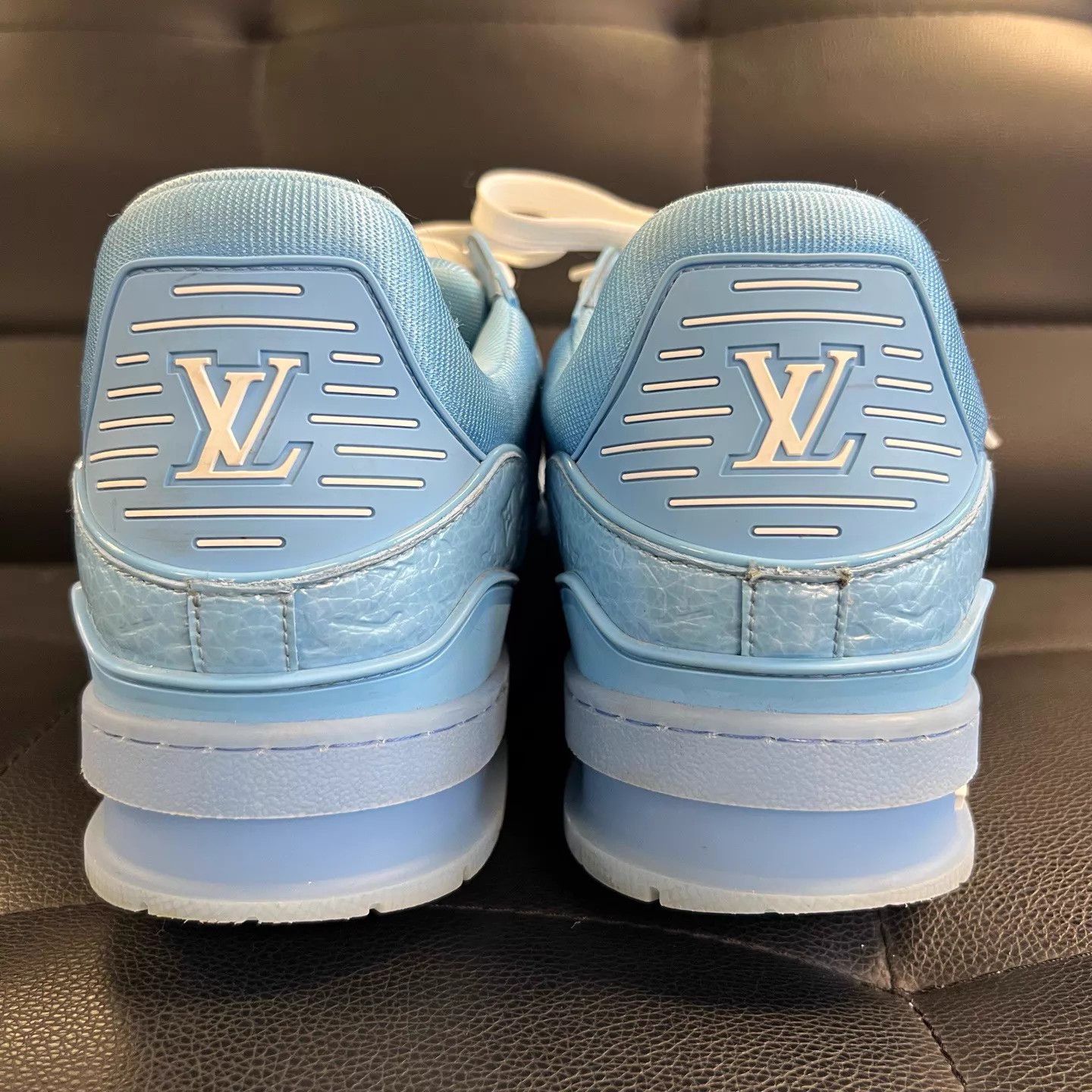 Louis Vuitton LV 25 Trainer Patent Blue Artistic Men's Low Top Size US 9 / EU 42 - 3 Thumbnail