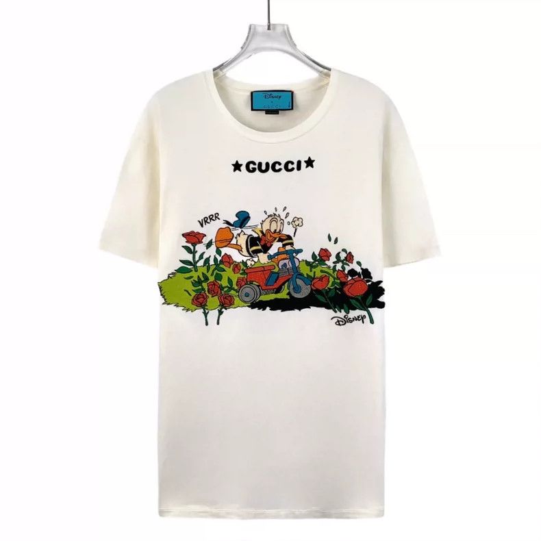 Gucci Gucci White logo Donald Duck embroidered cotton round-neck Size US S / EU 44-46 / 1 - 1 Thumbnail