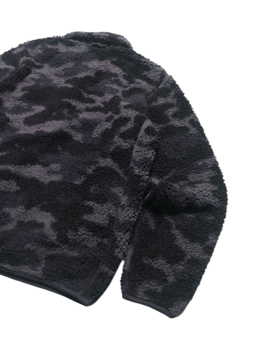 Japanese Brand × Lemaire × Uniqlo Uniqlo Deep Pile Fleece Zipper Jacket Black Camouflage Size US S / EU 44-46 / 1 - 9 Thumbnail