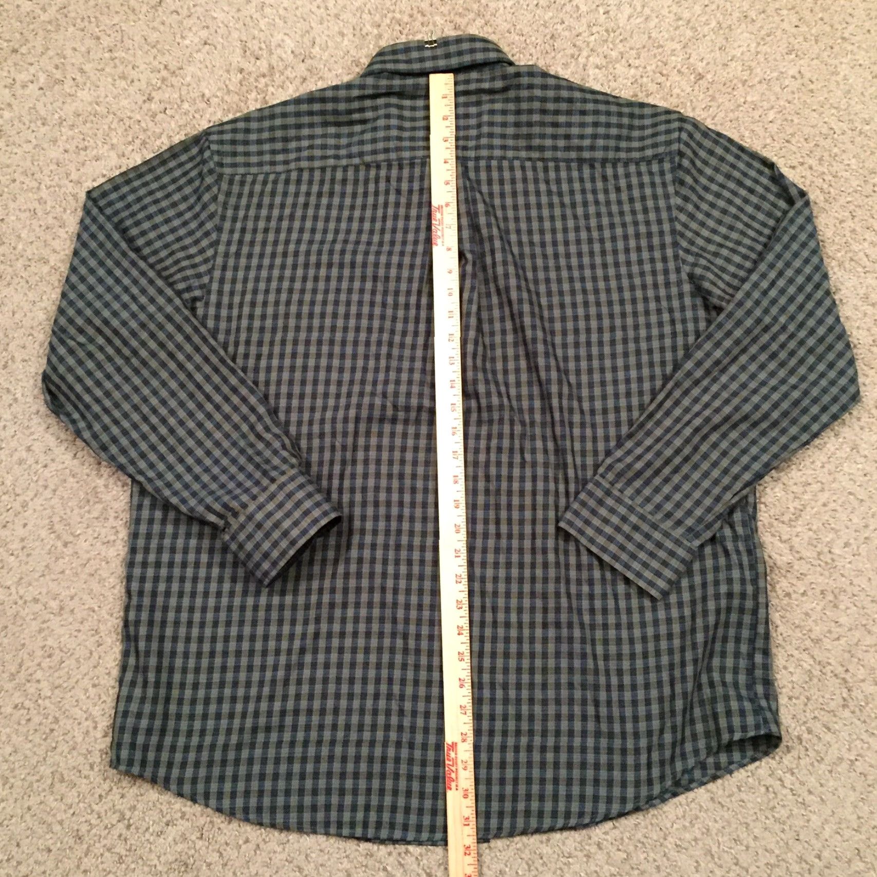 Van Heusen Van Heusen Shirt Mens XL Blue Plaid Long Sleeve Button-Up Pockets Size US XL / EU 56 / 4 - 6 Thumbnail