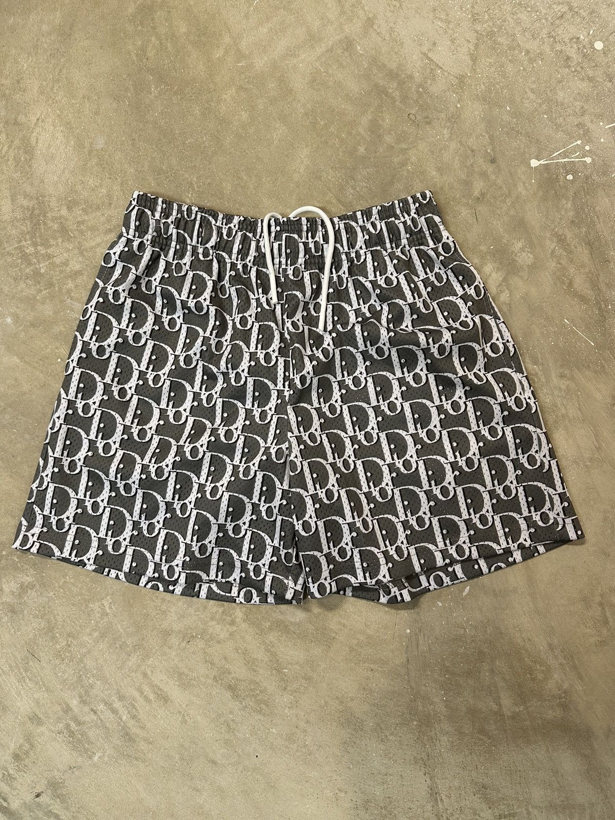 Bravest Studios Smoke Grey Oblique Mesh Shorts - Medium