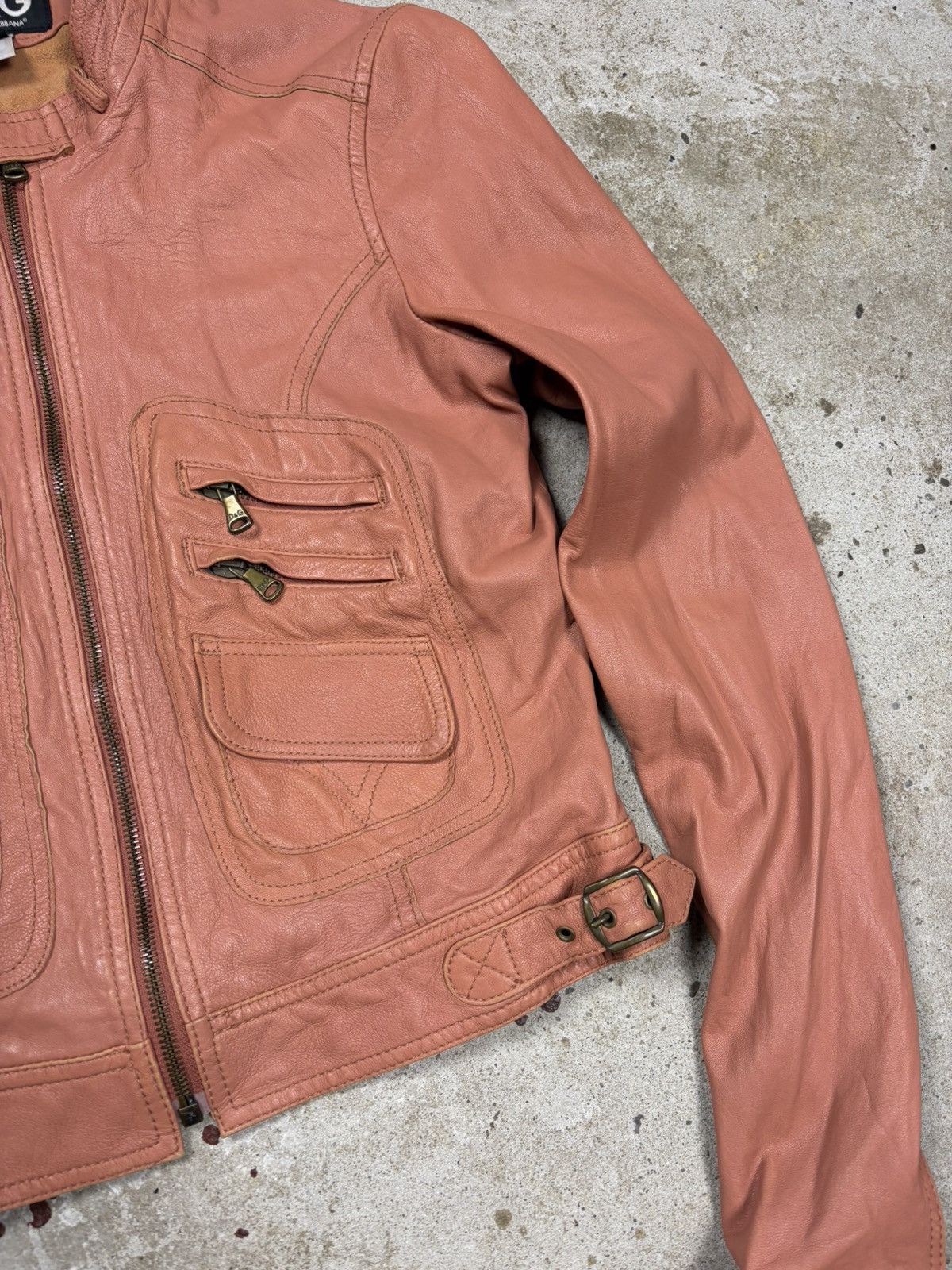 Dolce & Gabbana 2003 Dolce & Gabbana Leather Utility Army Military Jacket Size M / US 6-8 / IT 42-44 - 5 Thumbnail