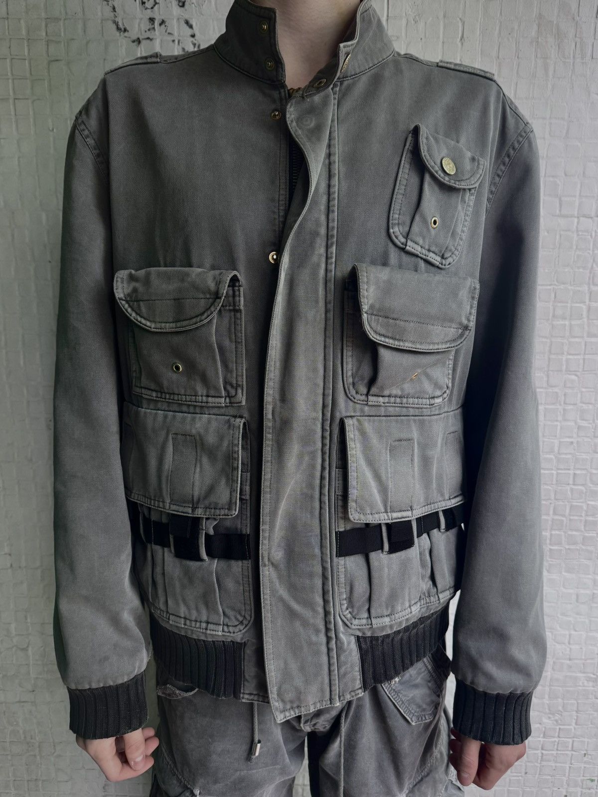 Dolce & Gabbana AW2003 Dolce & Gabbana Faded Bondage Utility Cargo Jacket Size US L / EU 52-54 / 3 - 1 Thumbnail