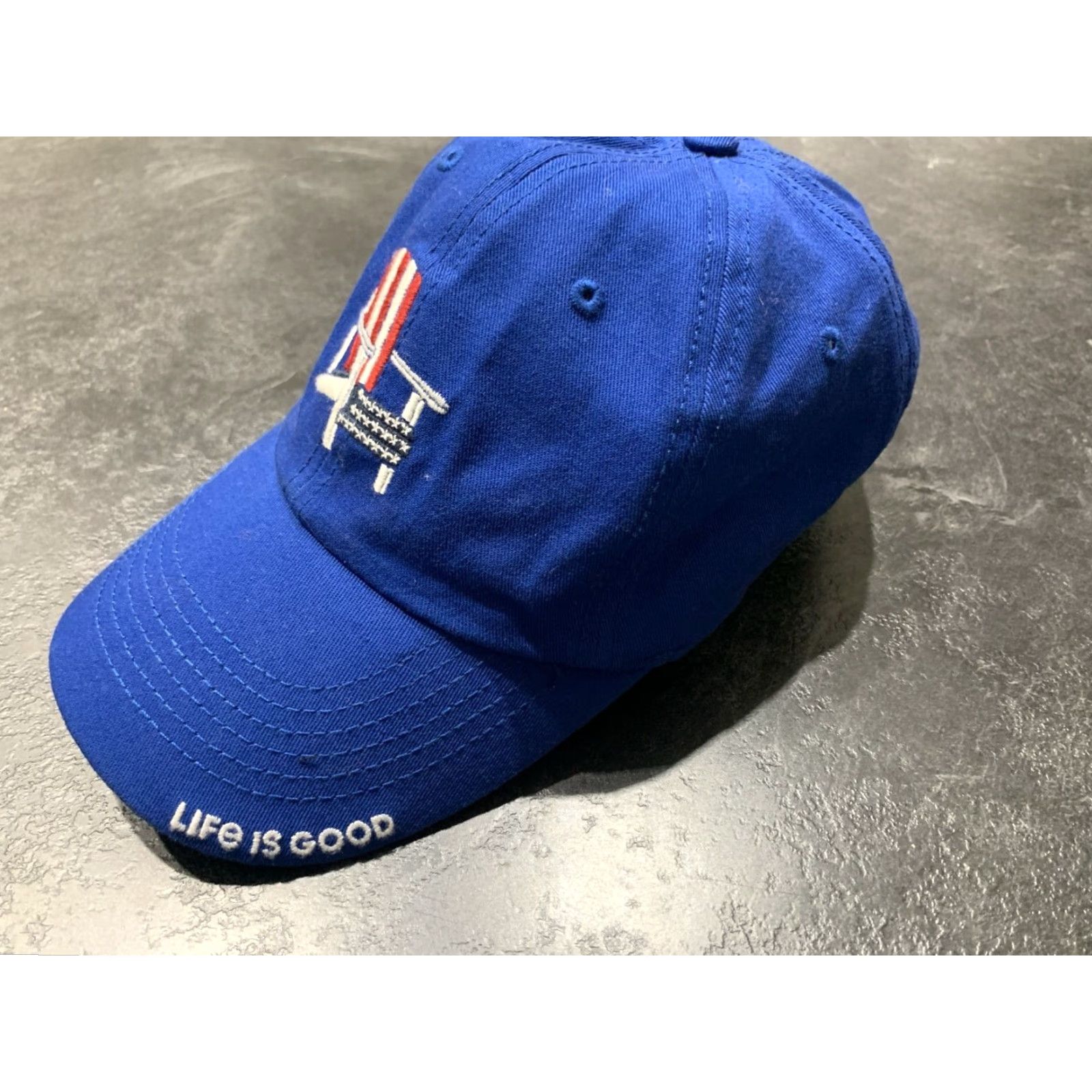 Life is Good VINTAGE Life is Good USA Patriotic Baseball Cap Unisex Adults OSFA Blue Cotton Canvas Adjustable Summer Fall Spring Size ONE SIZE - 2 Thumbnail
