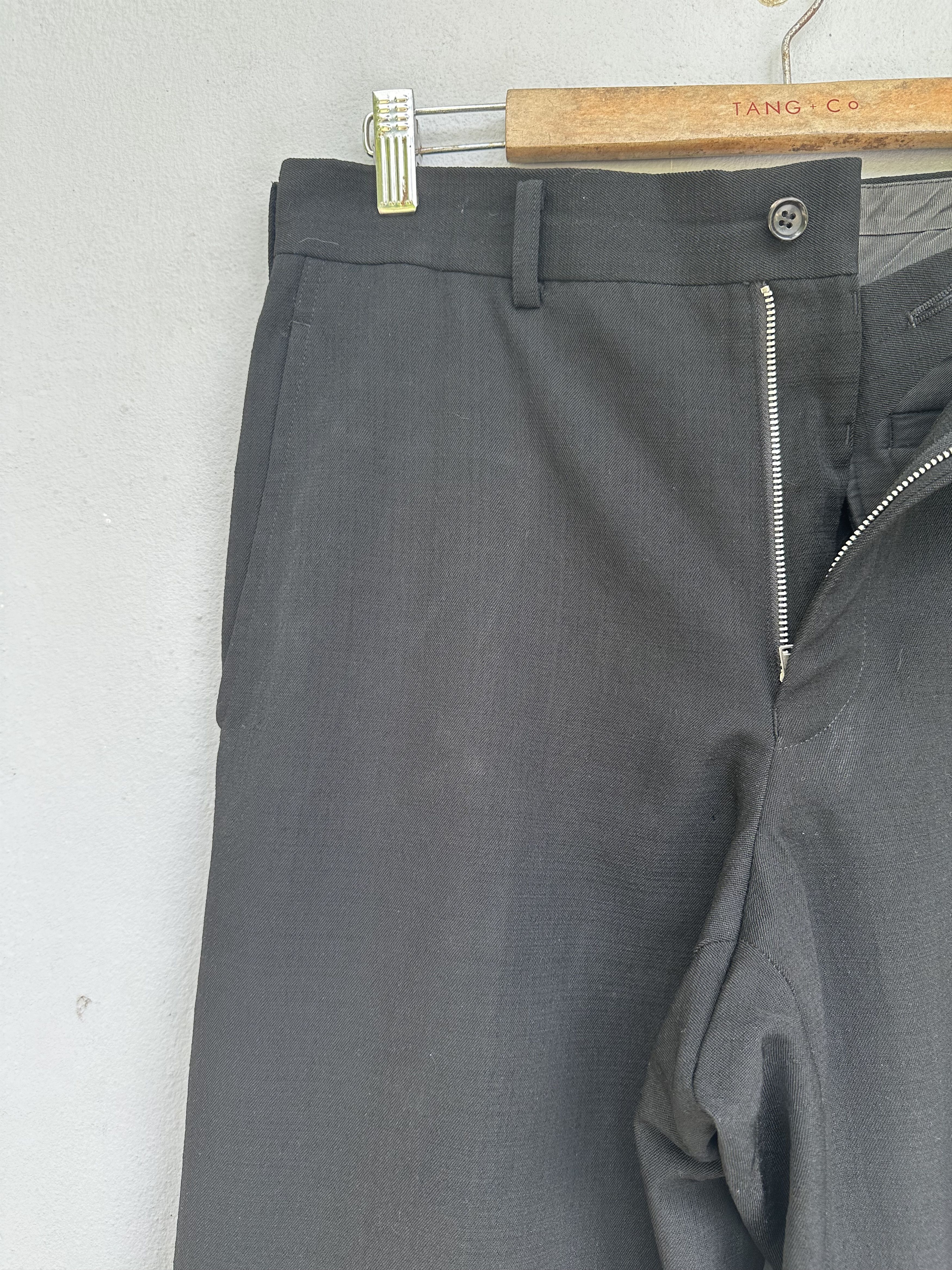 Comme des Garcons Homme Vintage AD01 CDGH Wool Black Baggy Trouser Pant Size US 31 - 8 Thumbnail