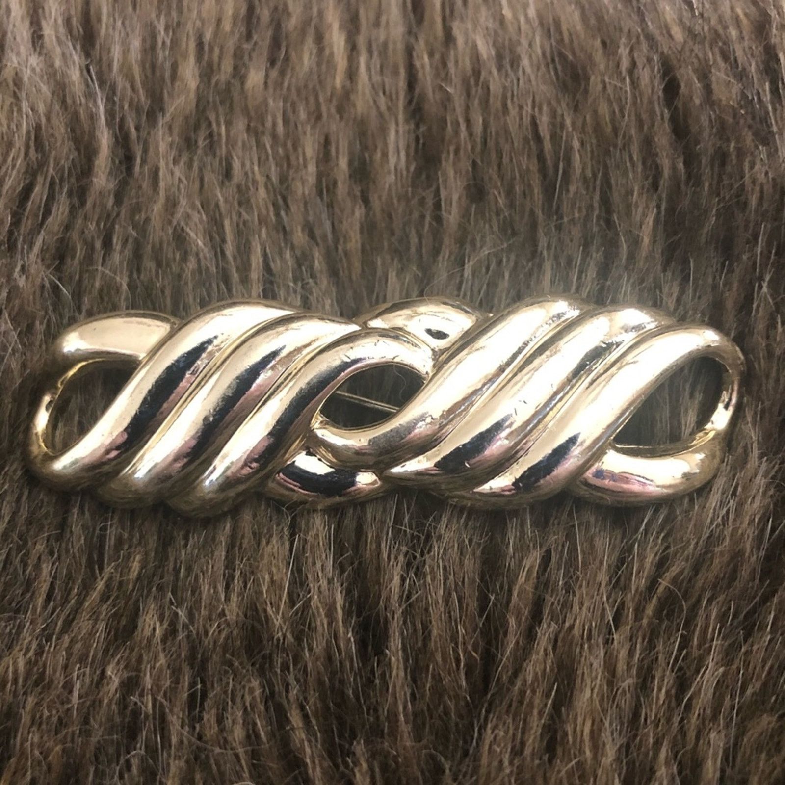 Vintage Vintage 80s gold knotted rope collar pin brooch Size ONE SIZE - 1 Thumbnail