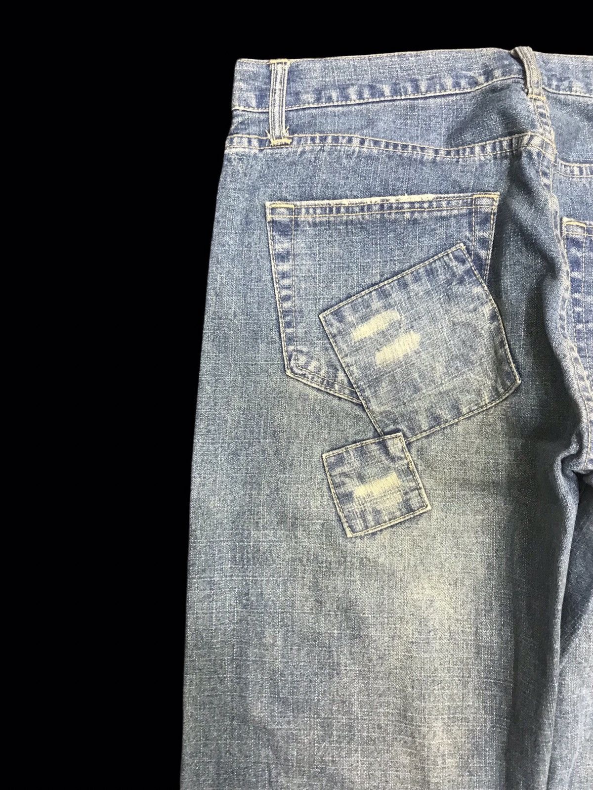 Japanese Brand 💥DENIM ART💥NYLAUS Japan Patchwork Crash Denim F153 Size US 34 / EU 50 - 12 Thumbnail