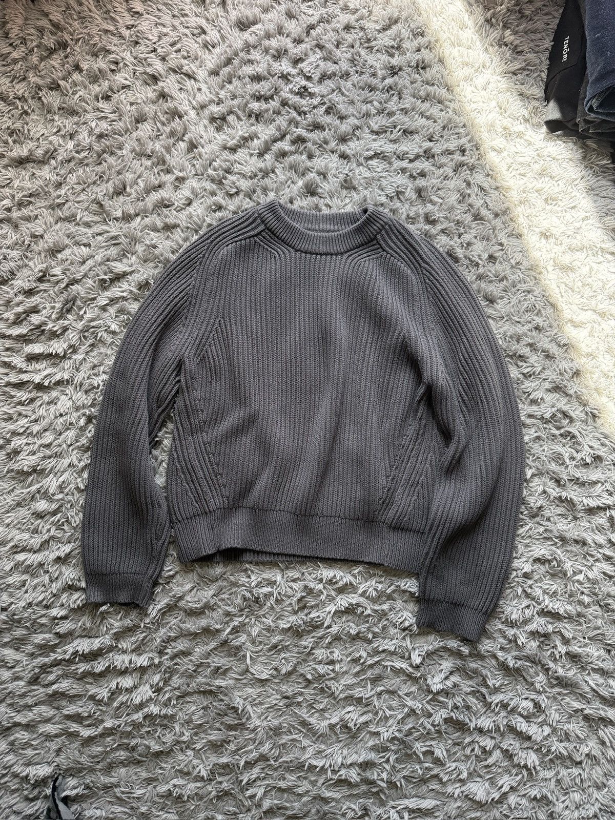 No Maintenance Grey Fishermans Knit Sweater